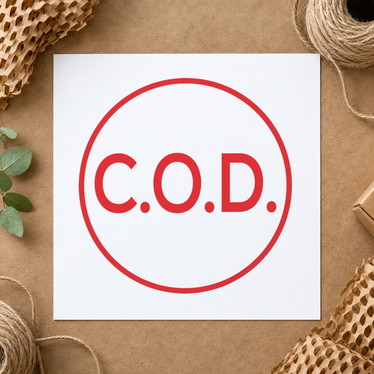 "C.O.D." stamp mark in everyday office use, Xstamper 11406