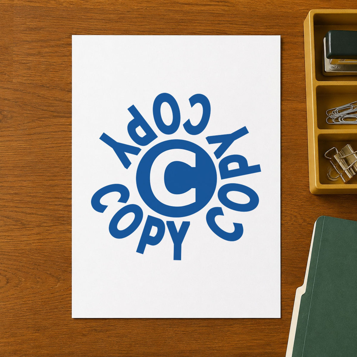 Crisp "Copy" imprint produced by the Round Blue Copy Document Stamp