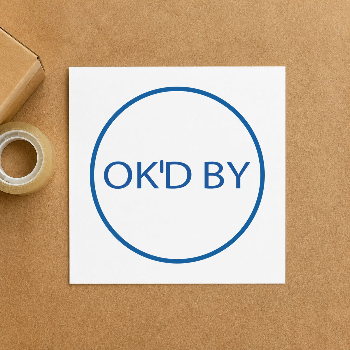 Xstamper OK'd By Approval Stamp – Round Pre-Inked leaving a clean "OK'd by" impression
