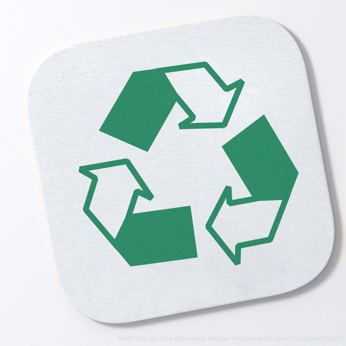 "Recycle logo" stamp impression on light paper stock, Round Recycle Logo Stamp