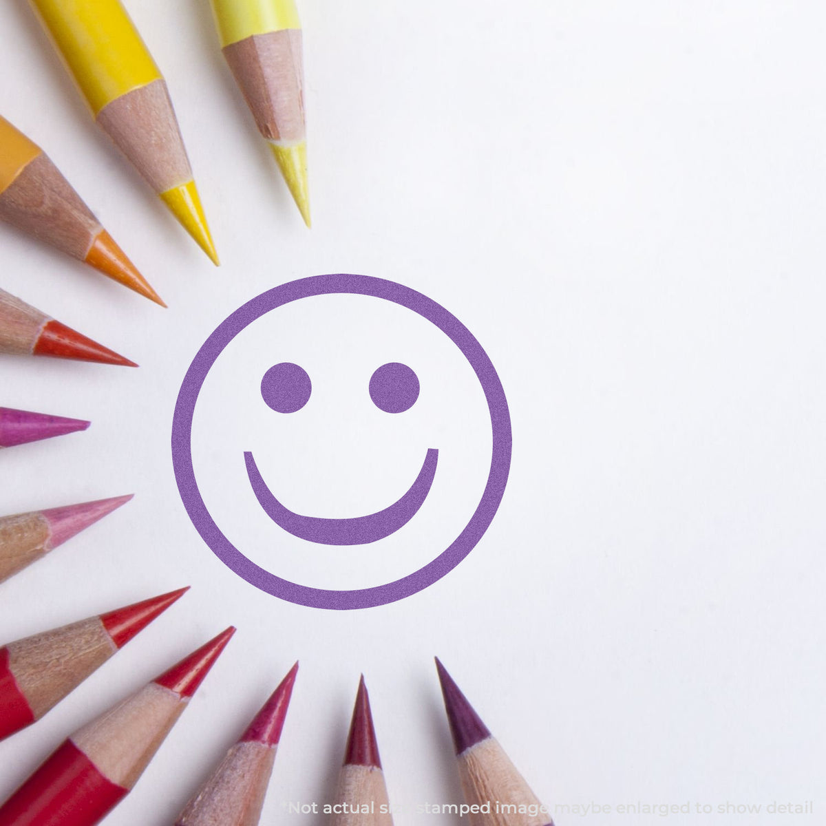 "Smiley face" mark stamped for document handling, Xstamper 11420 stamp
