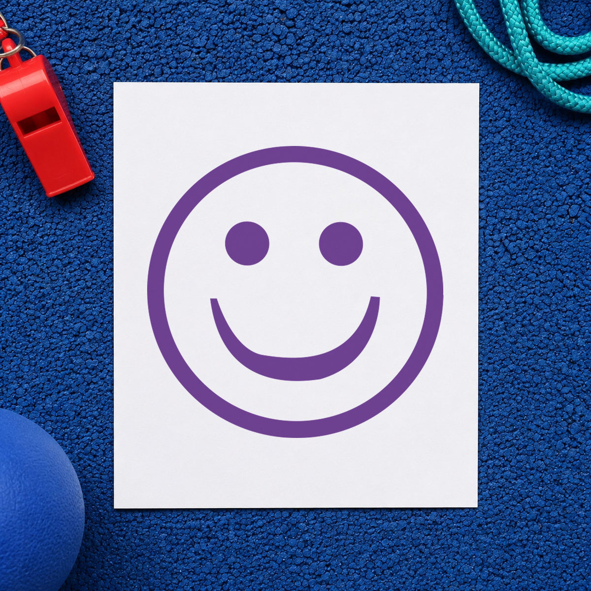 "Smiley face" stamp impression made with pre-inked Xstamper 11420