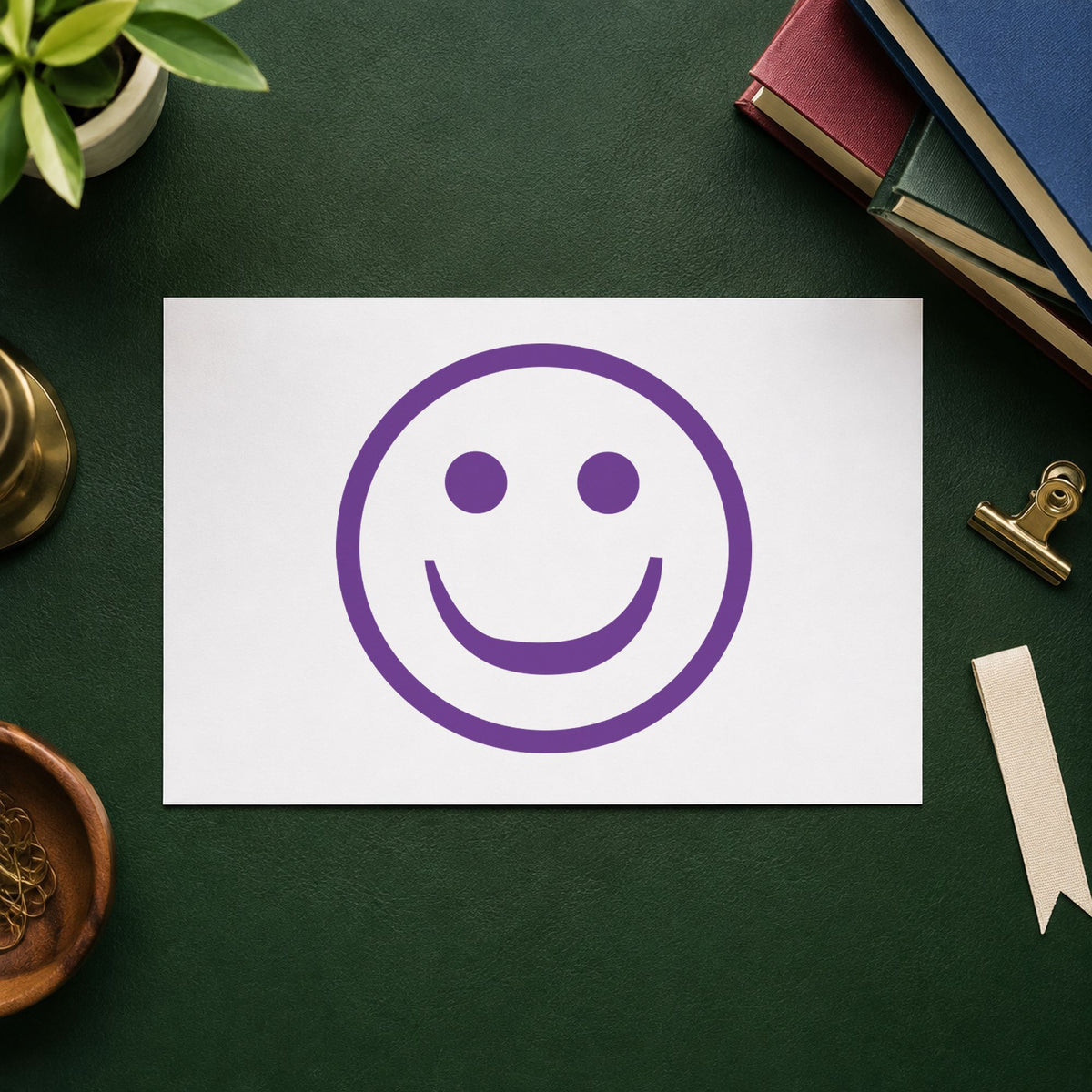 "Smiley face" stamp mark in everyday office use, Xstamper 11420