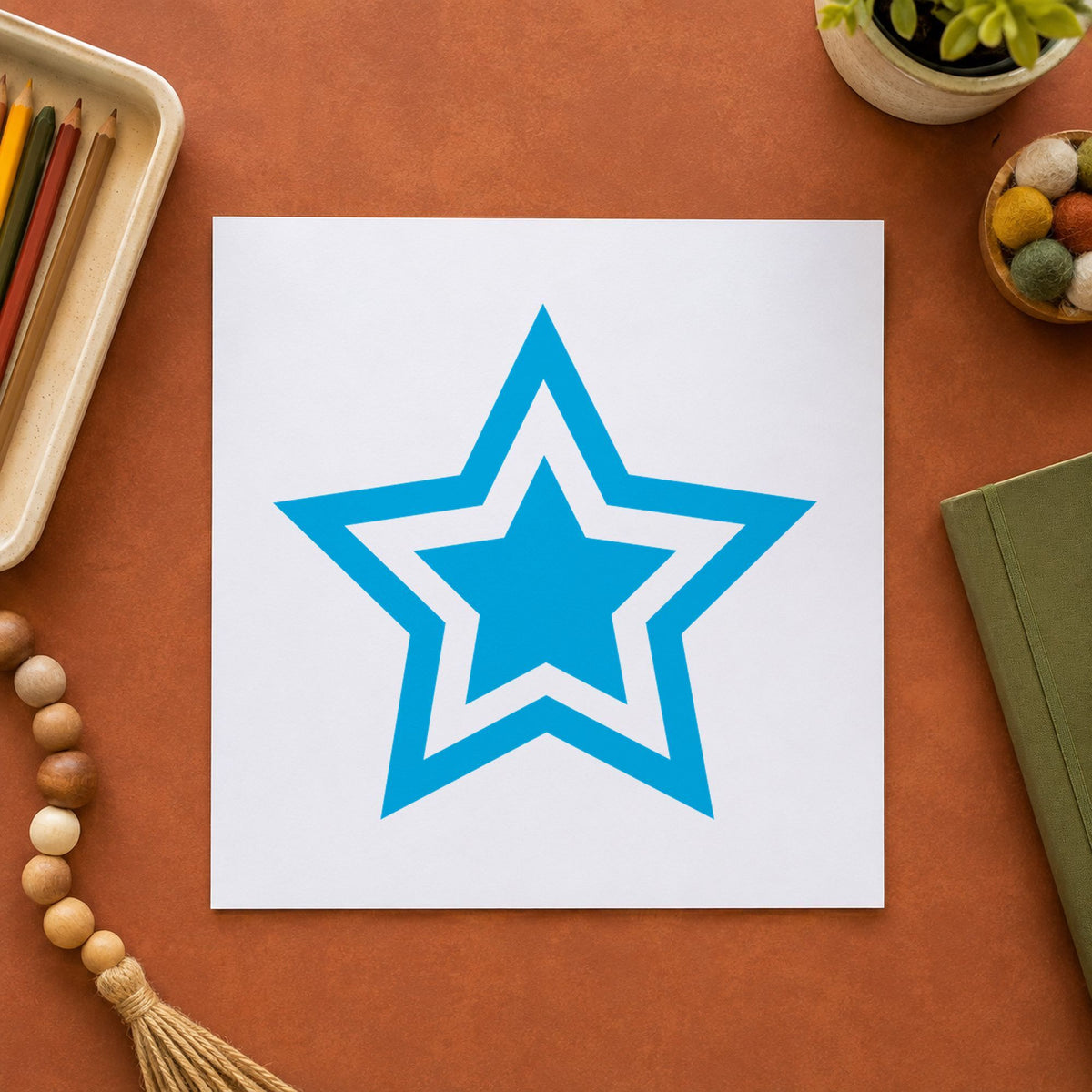 "Star" stamp mark in everyday office use, Xstamper 11421