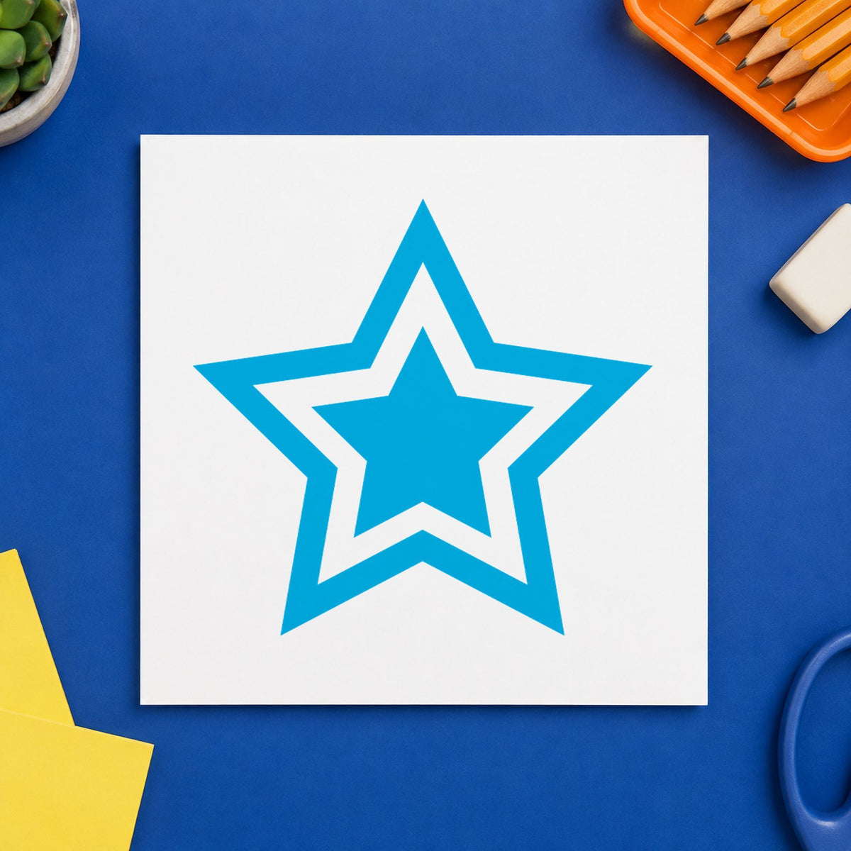 "Star" impression shown close up, round imprint at 5/8 in diameter