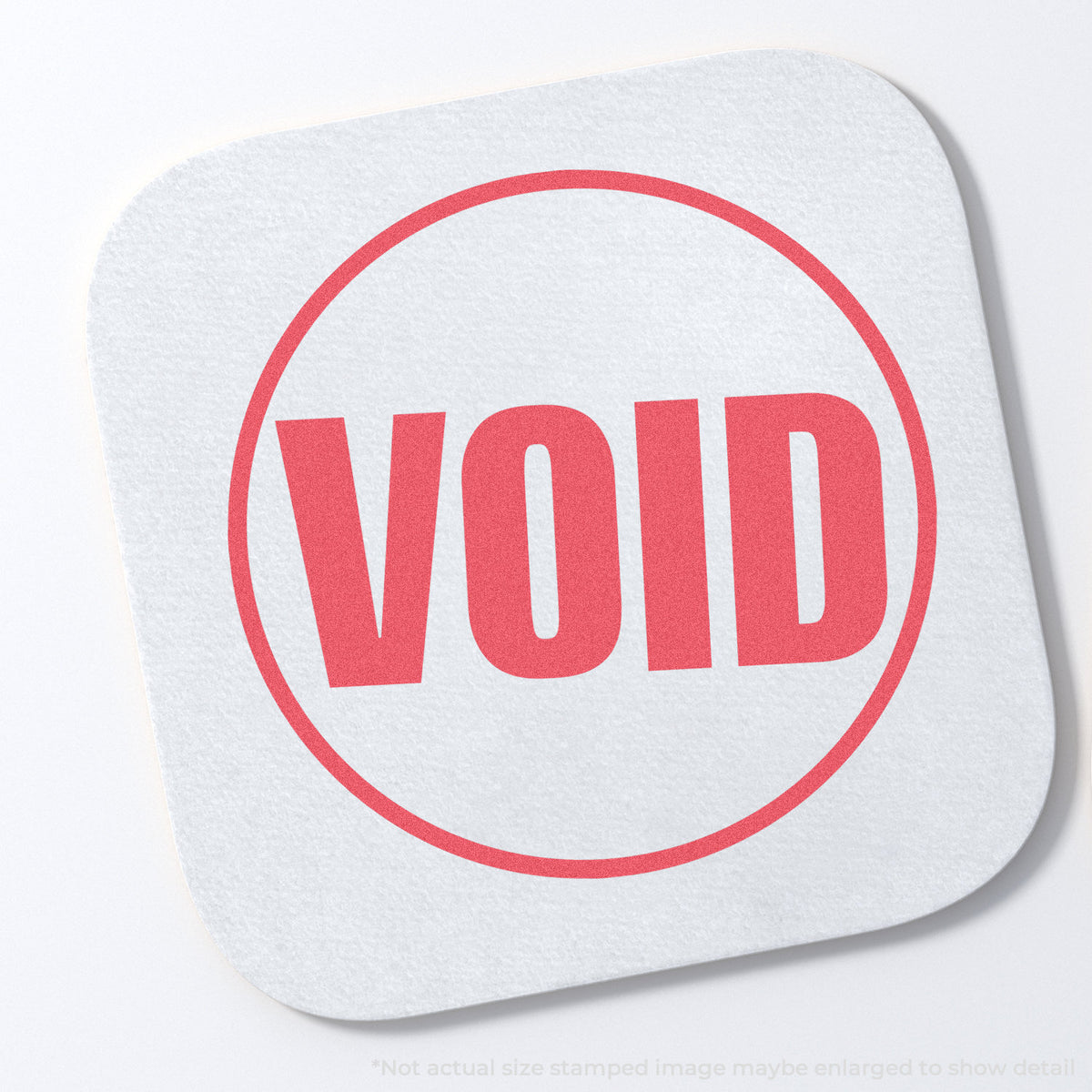 "Void" stamp impression on light paper stock, Round Void Document Stamp