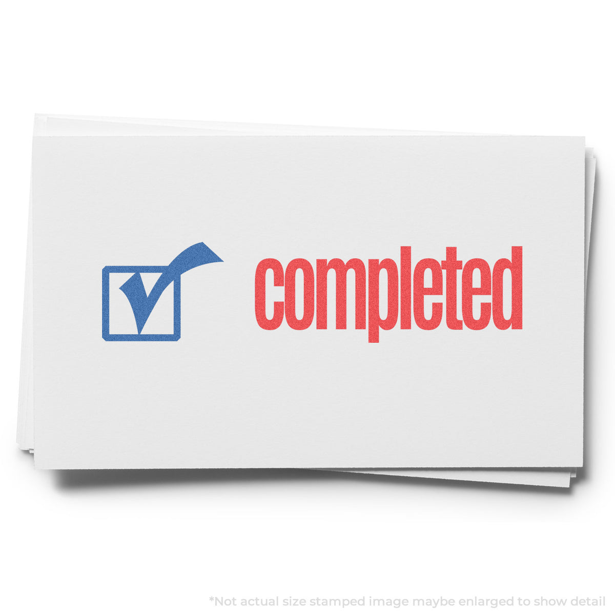 "Completed" imprint used to flag items for handling, Xstamper Completed Stamp