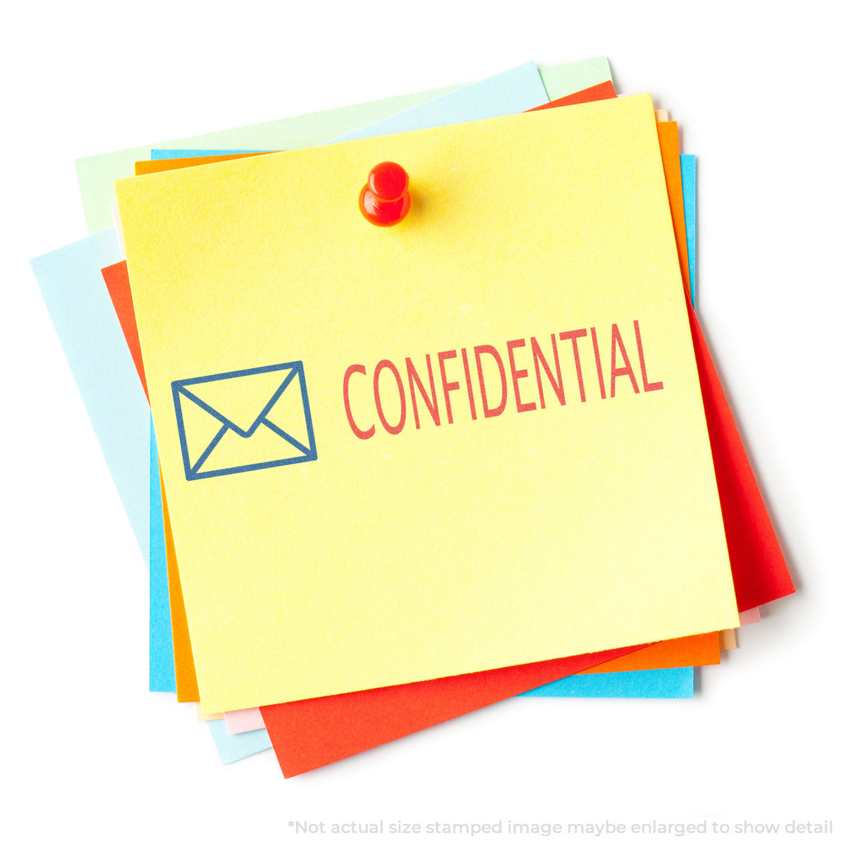 "Confidential" stamp impression on light paper stock, Two-Color Confidential Stamp