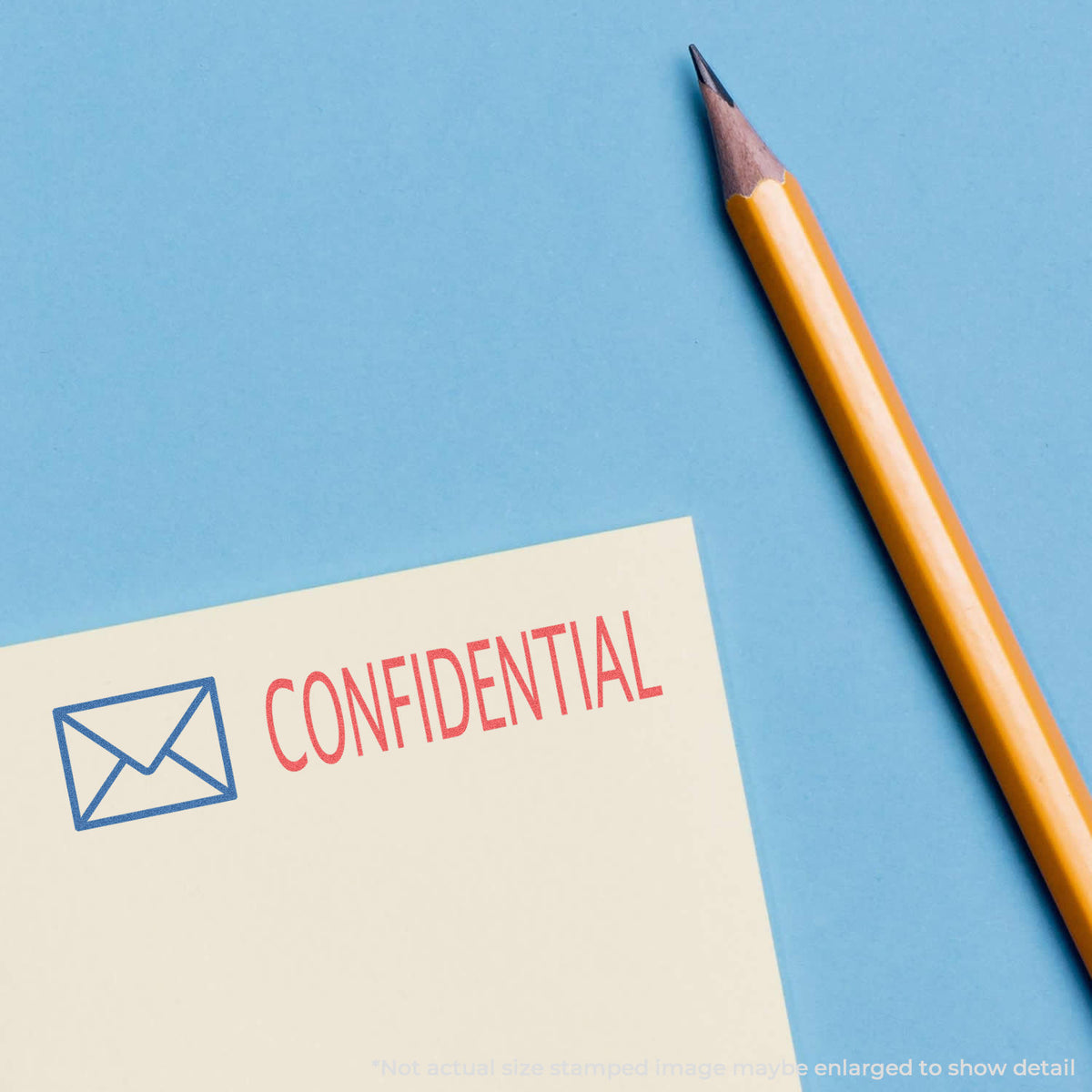 "Confidential" mark stamped for document handling, Xstamper 2034 stamp