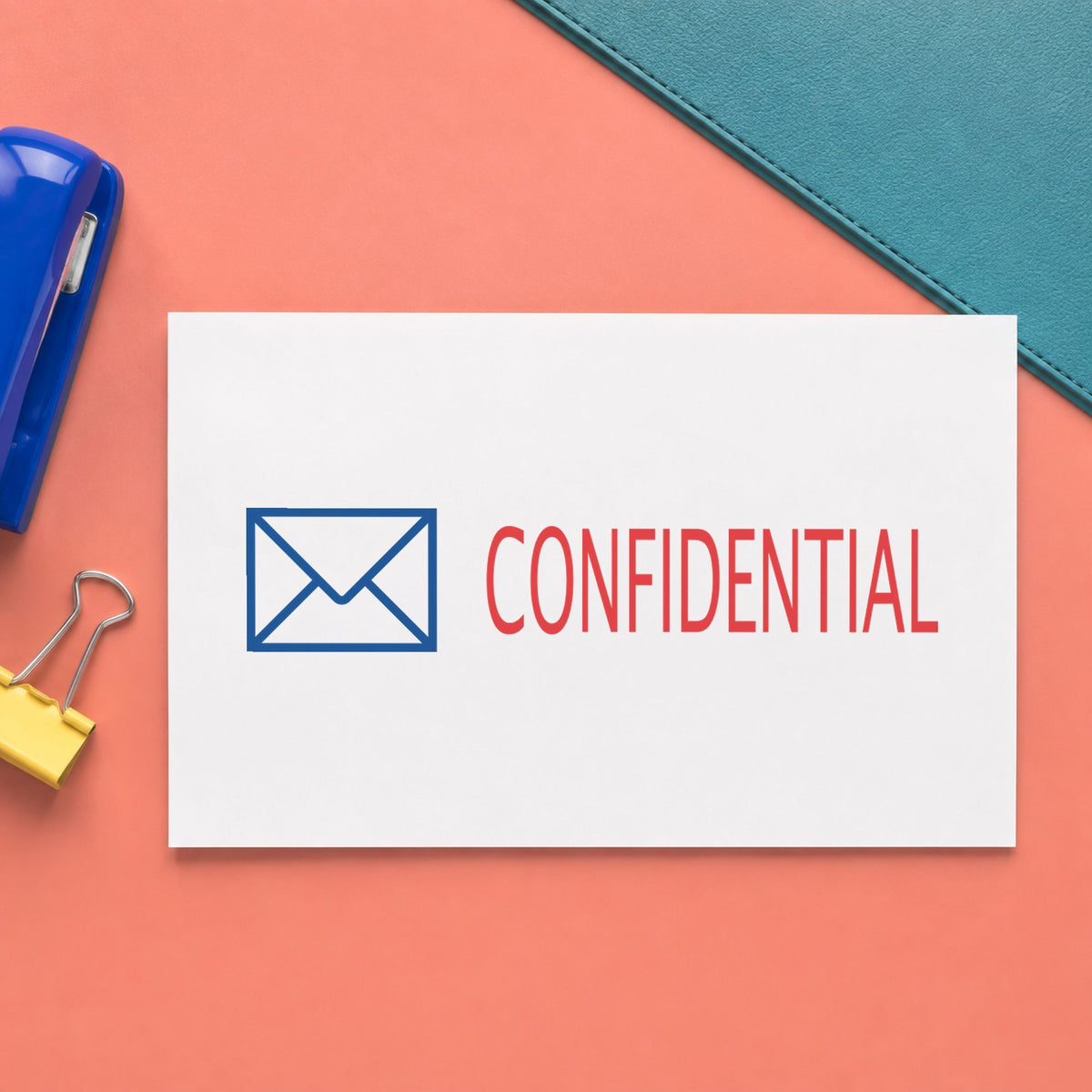 "Confidential" stamp impression made with pre-inked Xstamper 2034