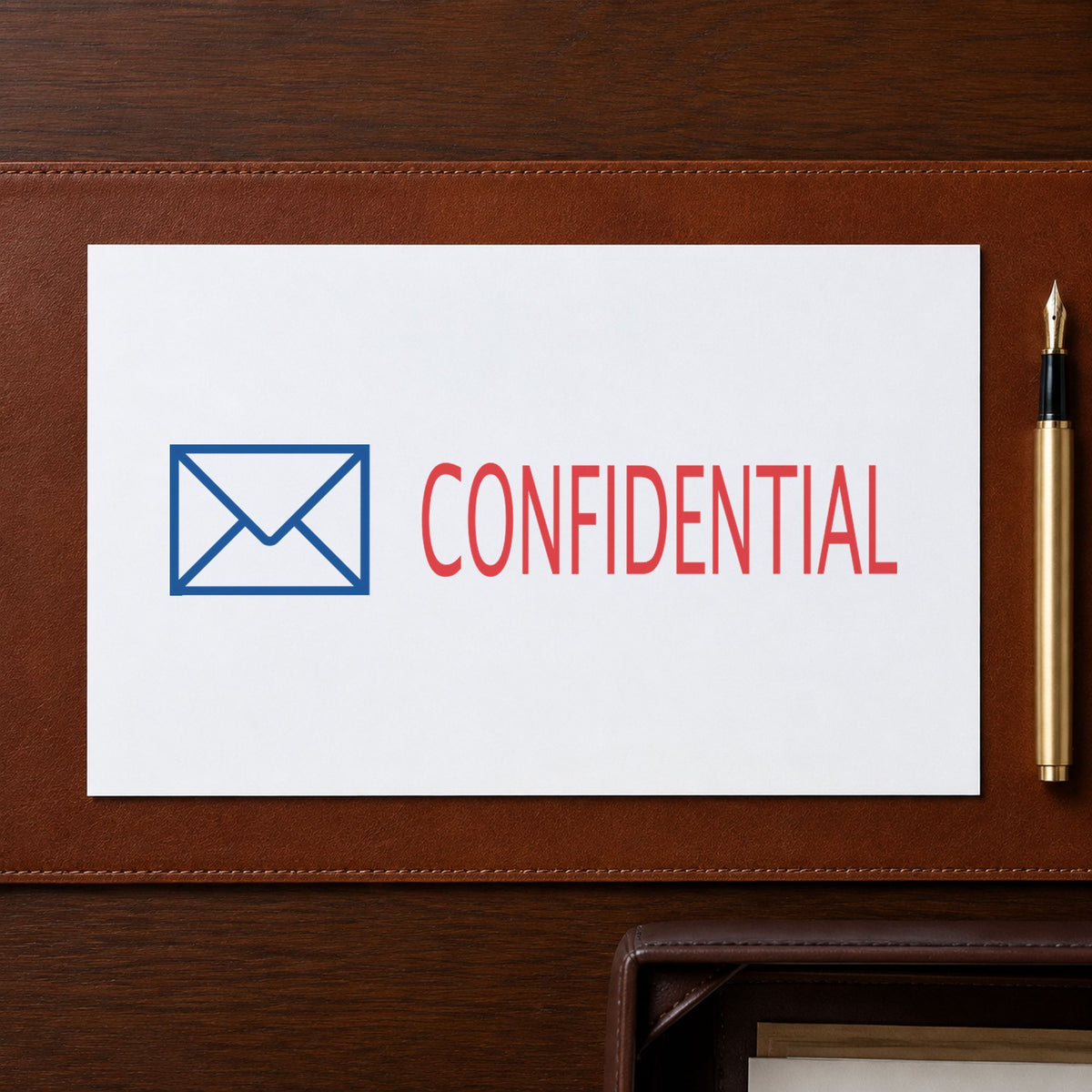 Marking a page "Confidential" with the Two-Color Confidential Stamp