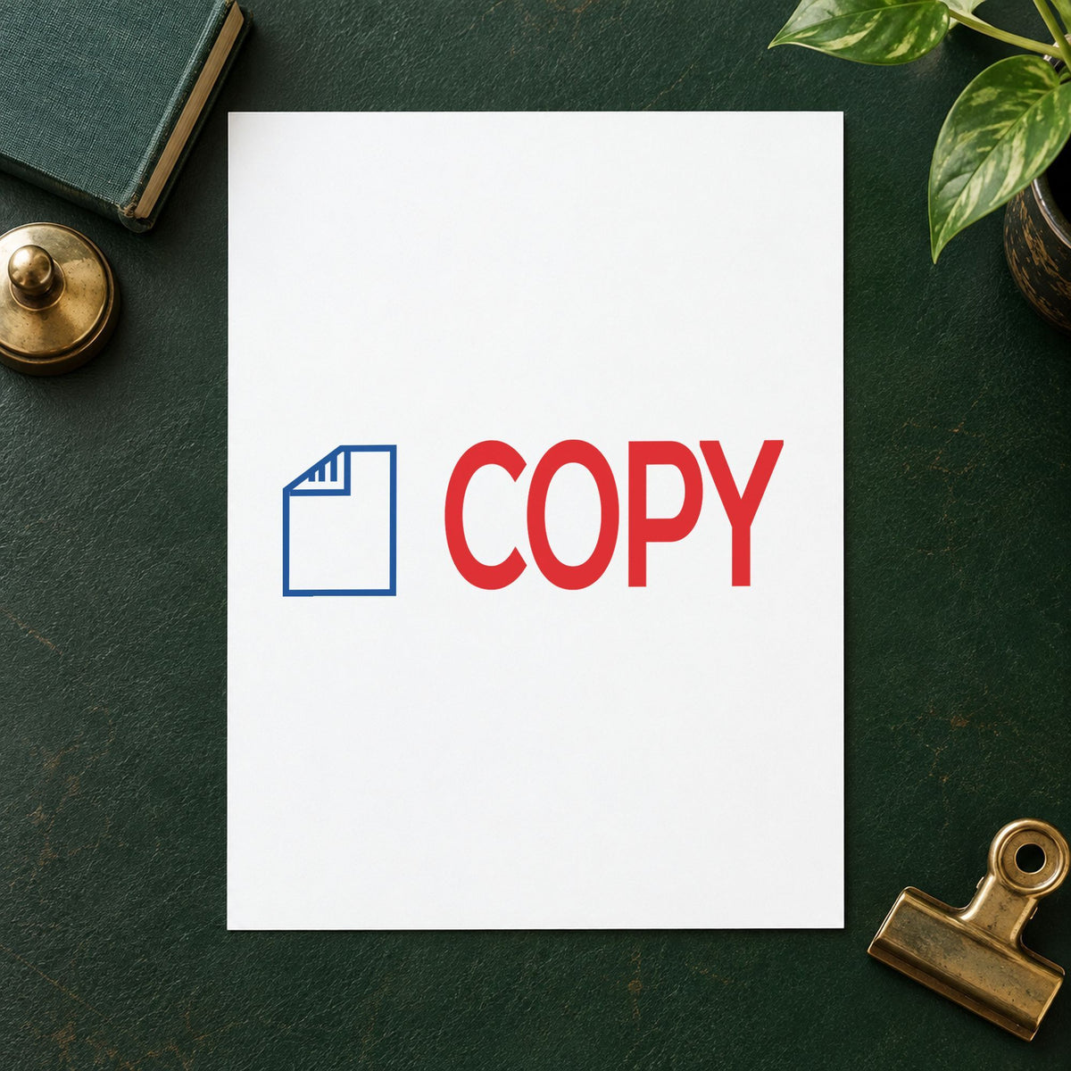"Copy" imprint stamped on a document with the Copy Stamp