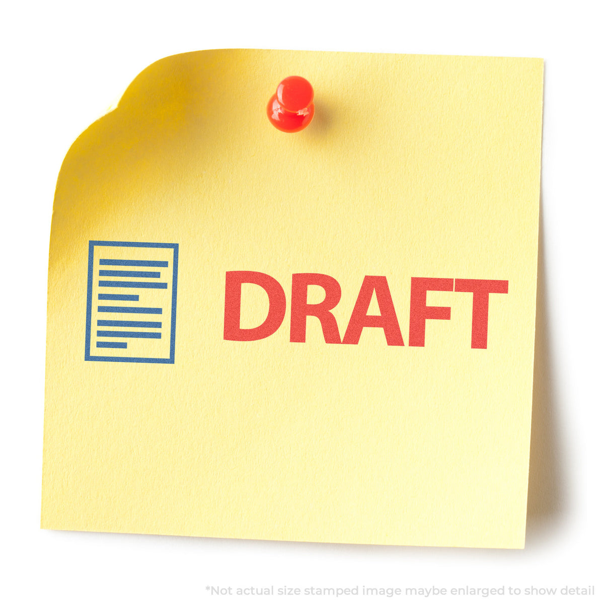 "Draft" stamp impression on light paper stock, Xstamper Draft Stamp