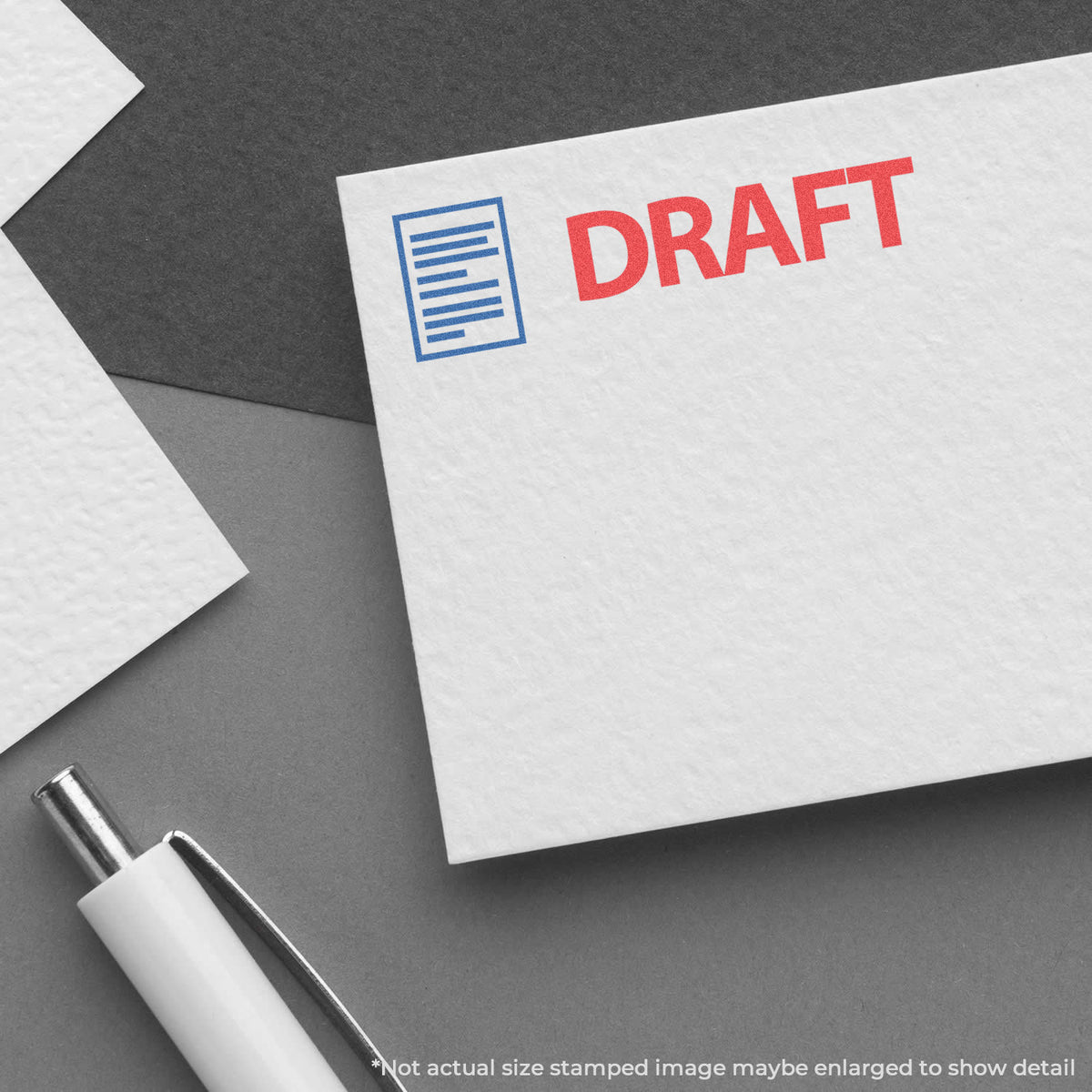 "Draft" imprint used to flag items for handling, Xstamper Draft Stamp