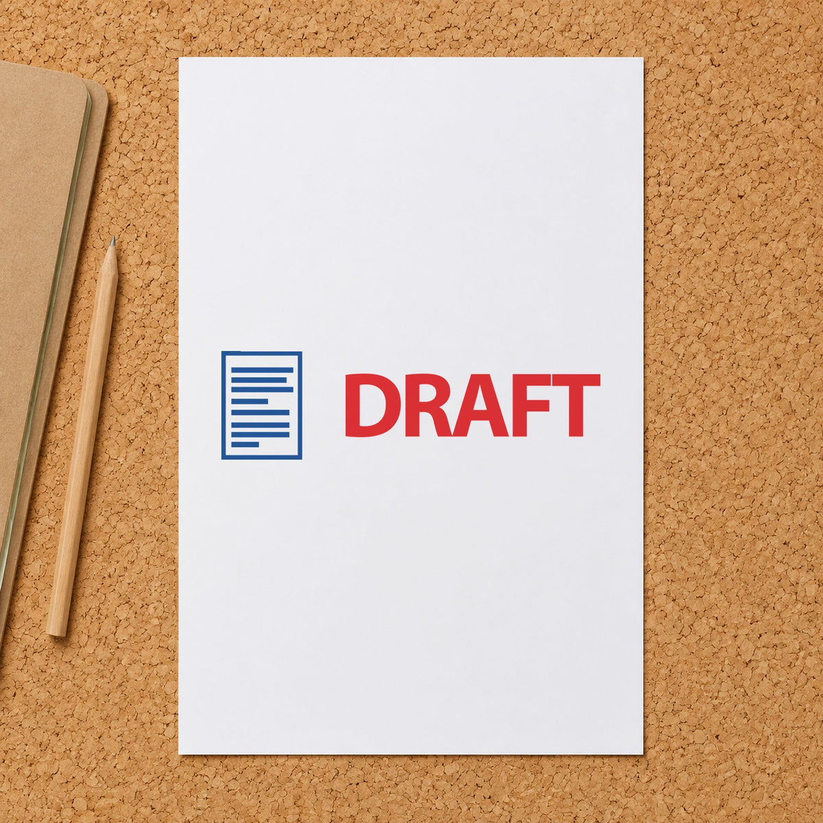 Crisp "Draft" imprint produced by the Xstamper Draft Stamp