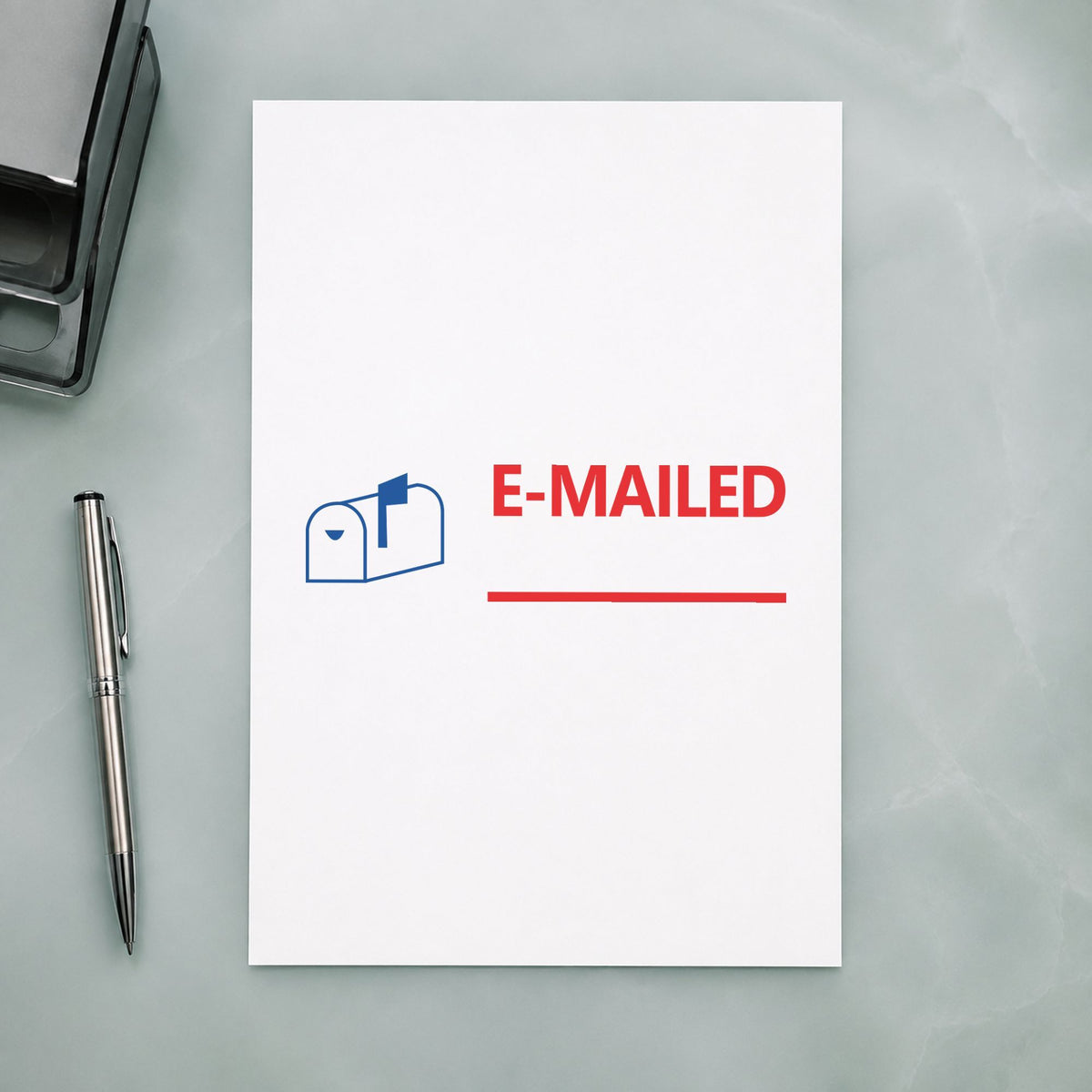 Marking a page "Emailed" with the Xstamper Emailed Office Stamp