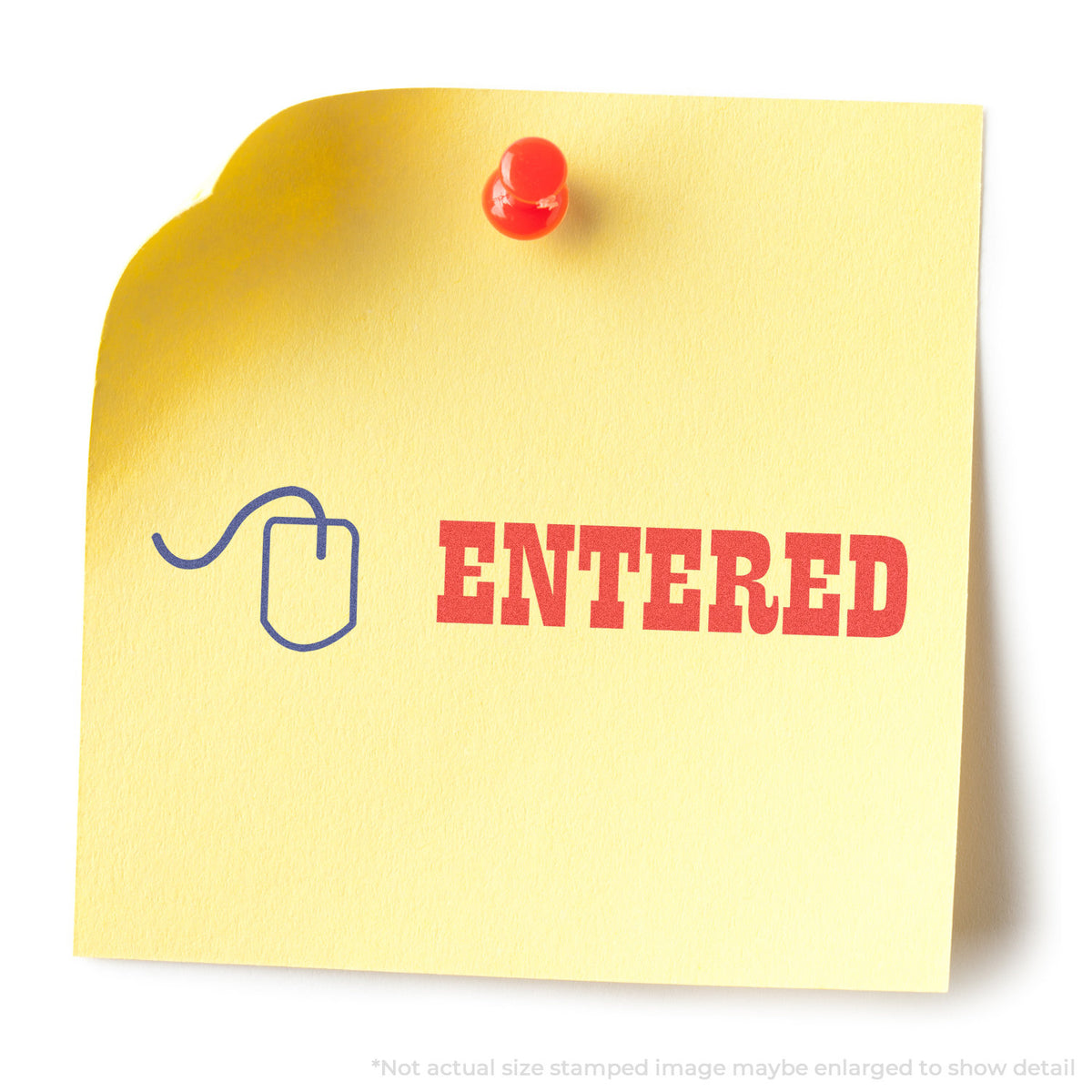 "Entered" stamp impression on light paper stock, Two-Color Entered Stamp