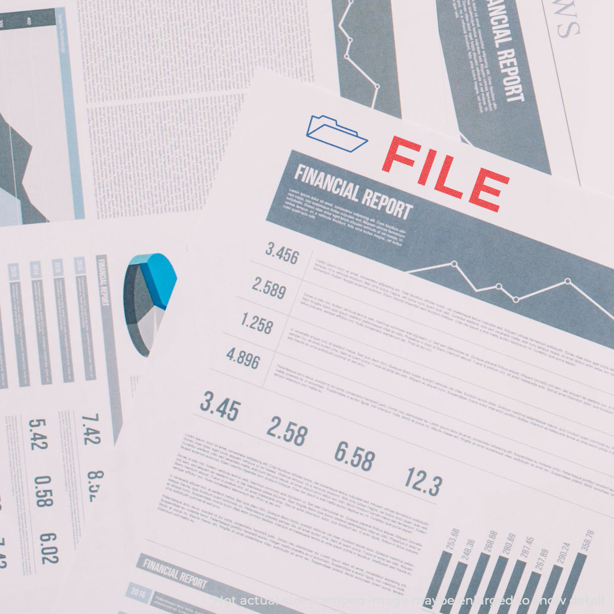 "File" imprint used to flag items for handling, File Stamp