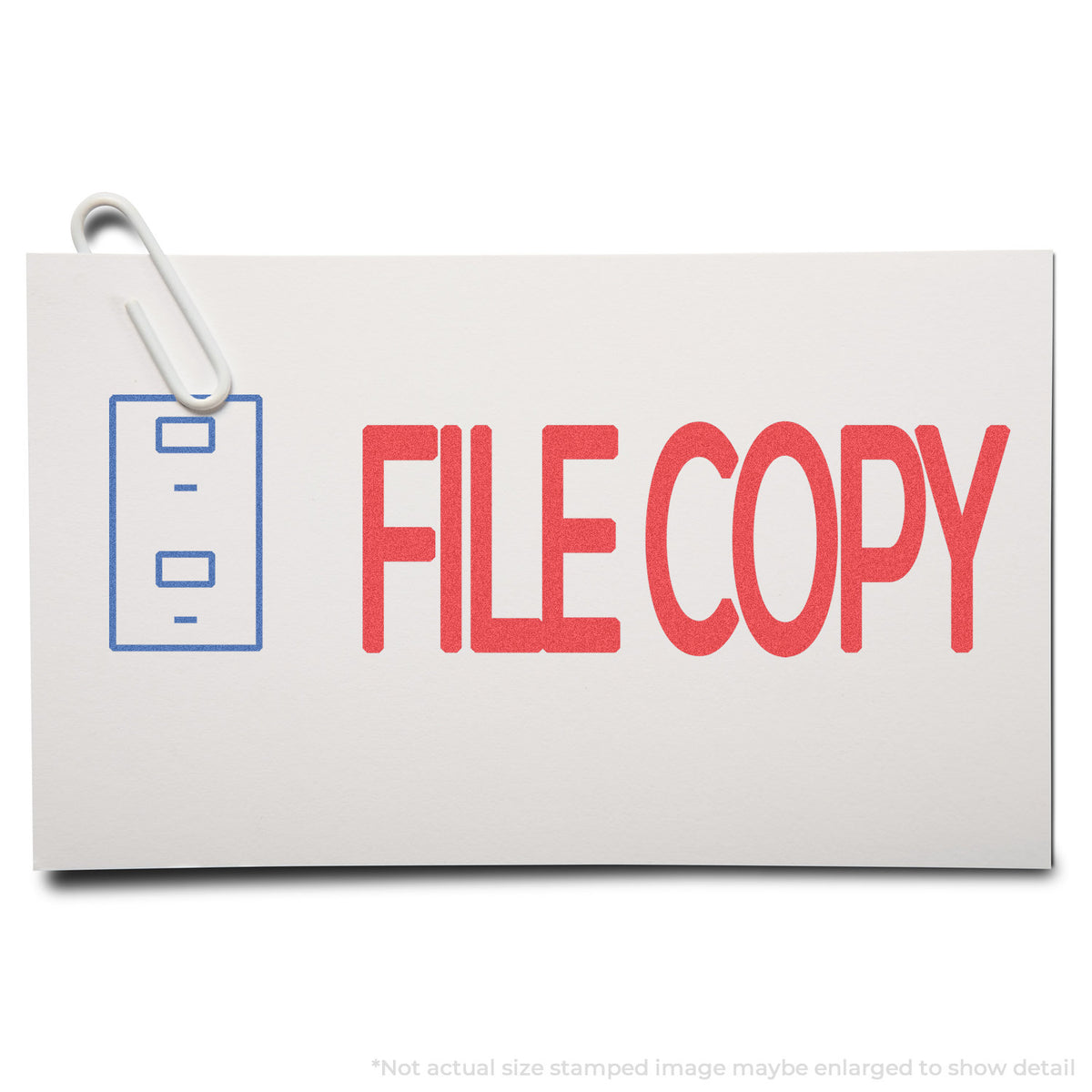 "File copy" stamp impression on light paper stock, File Copy Document Stamp