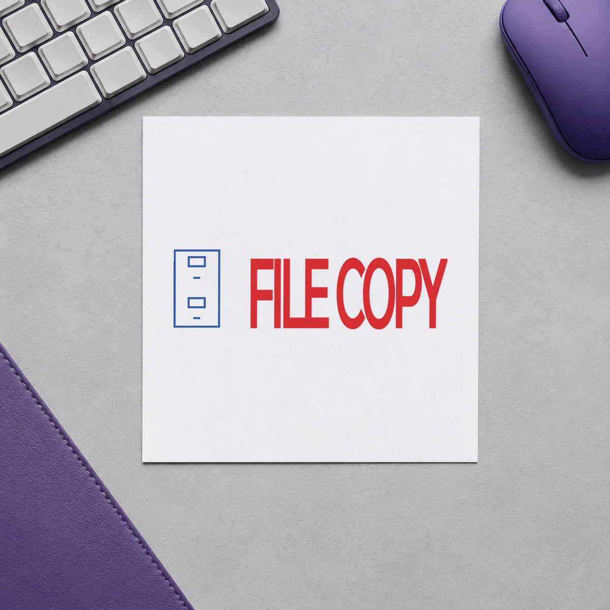 "File copy" imprint at 1-5/8 x 1/2 in, no separate ink pad required