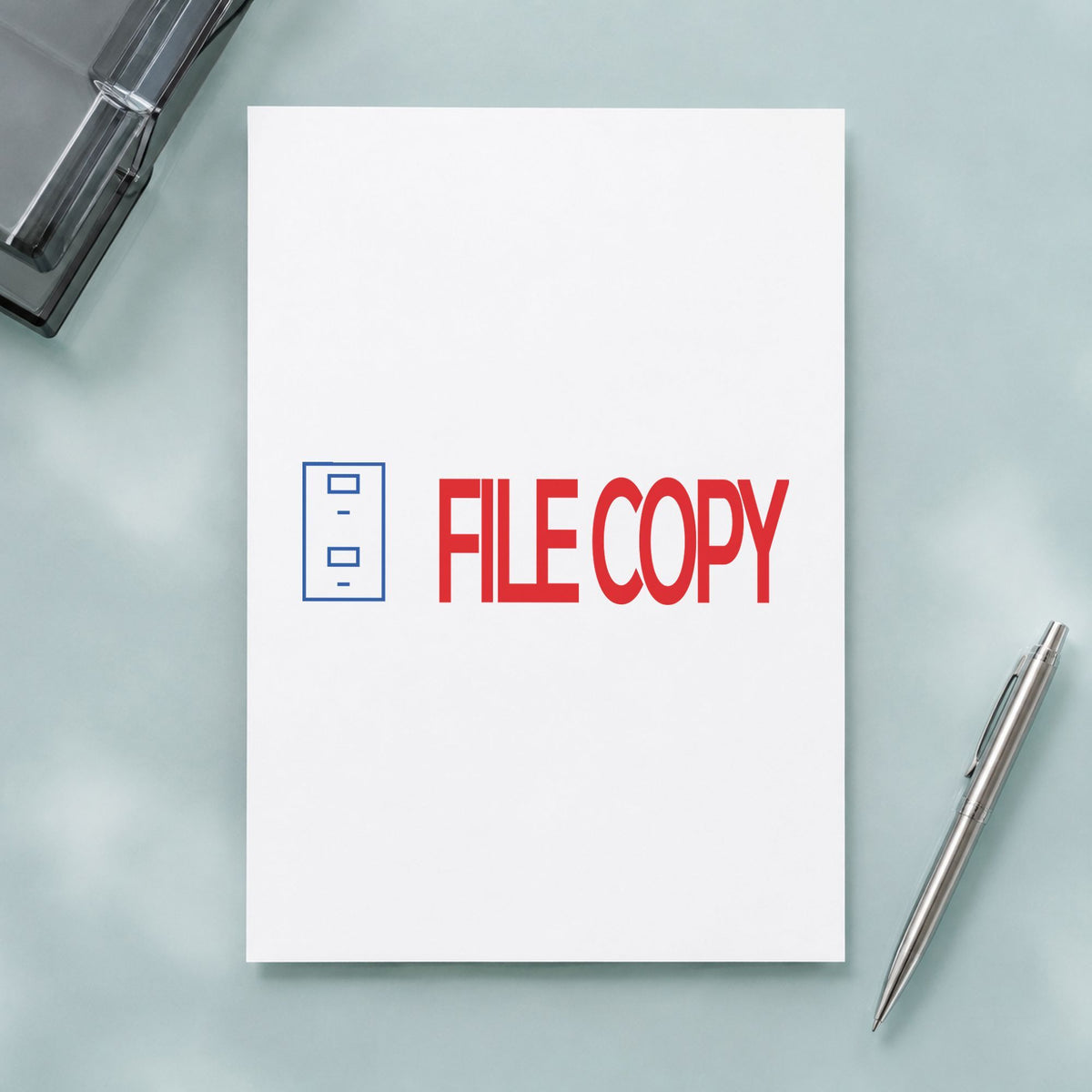 "File copy" stamp mark in everyday office use, Xstamper 2032