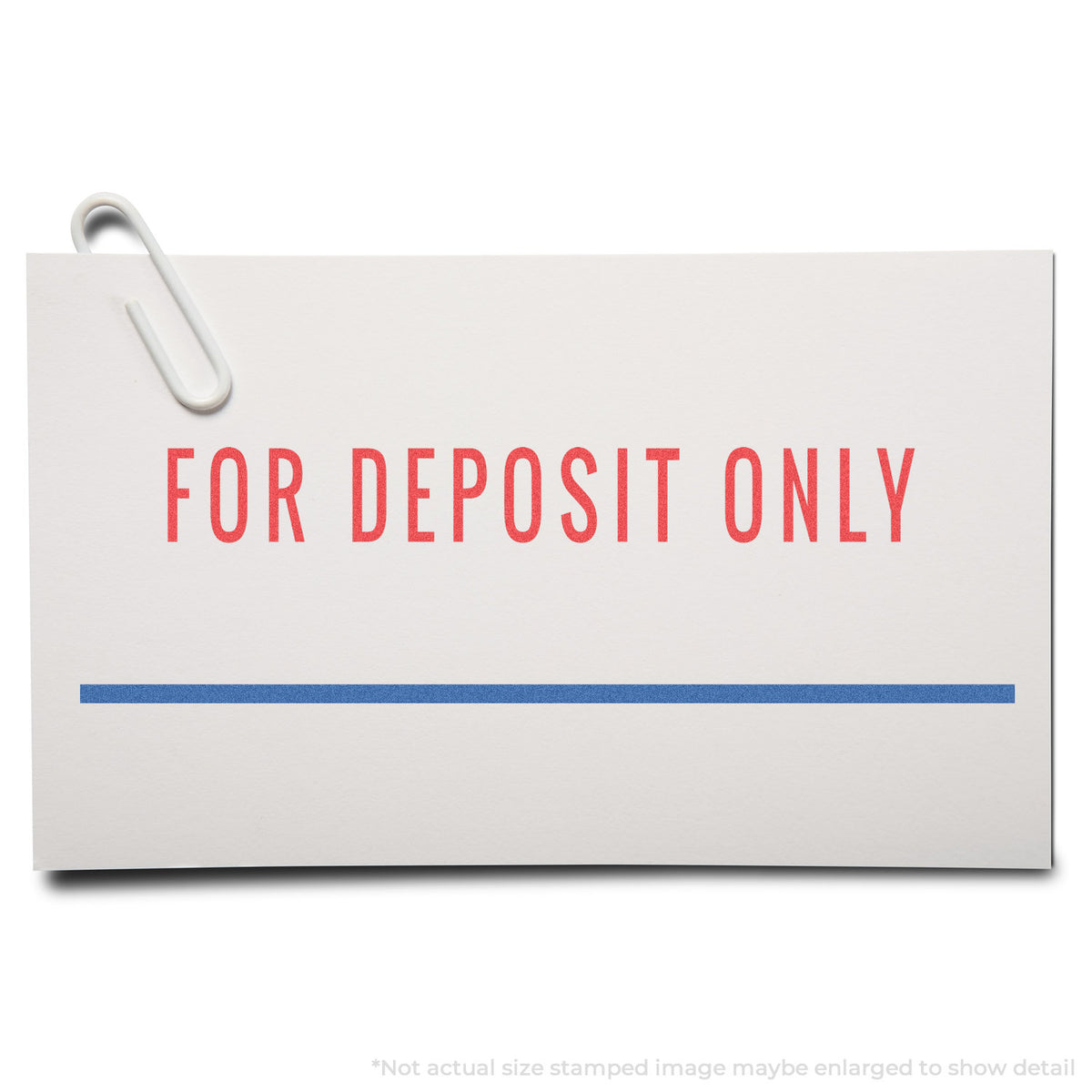 "For deposit only" stamp impression on light paper stock, For Deposit Only Stamp For Bank Deposits