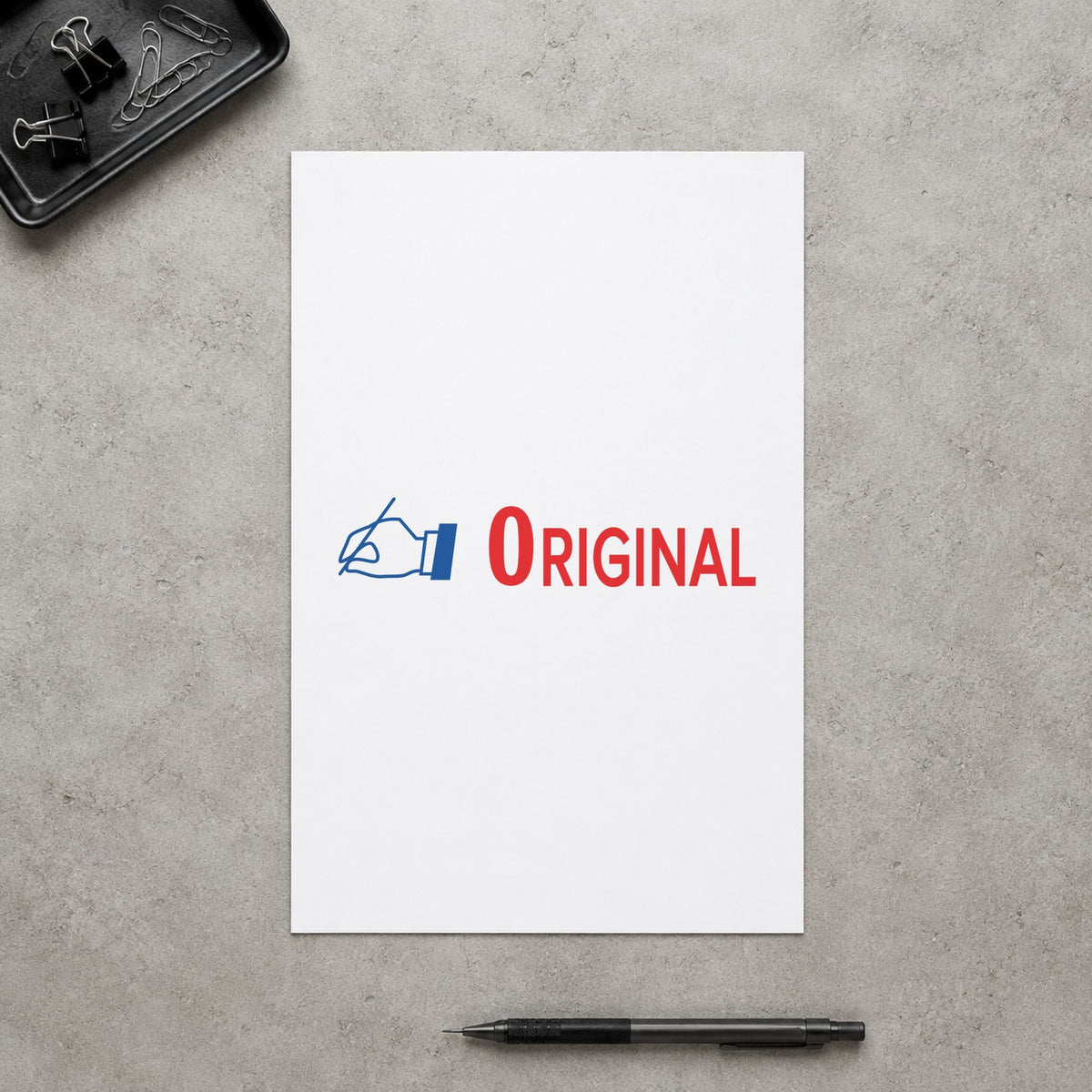 "Original" mark added to paperwork with a pre-inked Xstamper stamp