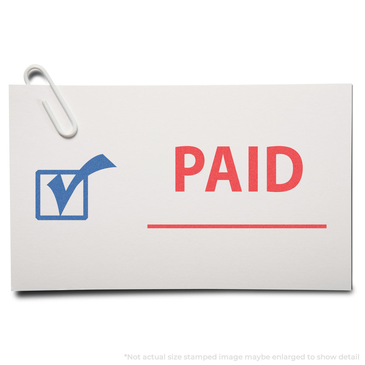 "Paid" stamp impression on light paper stock, Two-Color Paid Stamp