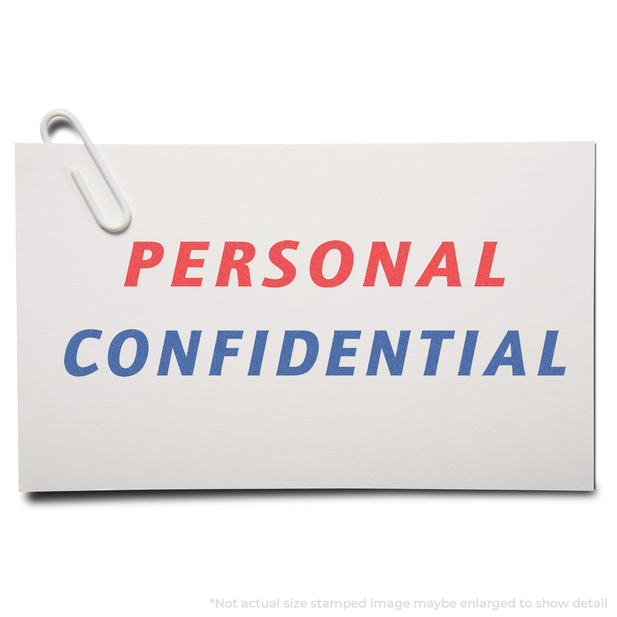 "Personal" stamp impression on light paper stock, Xstamper Personal Document Stamp