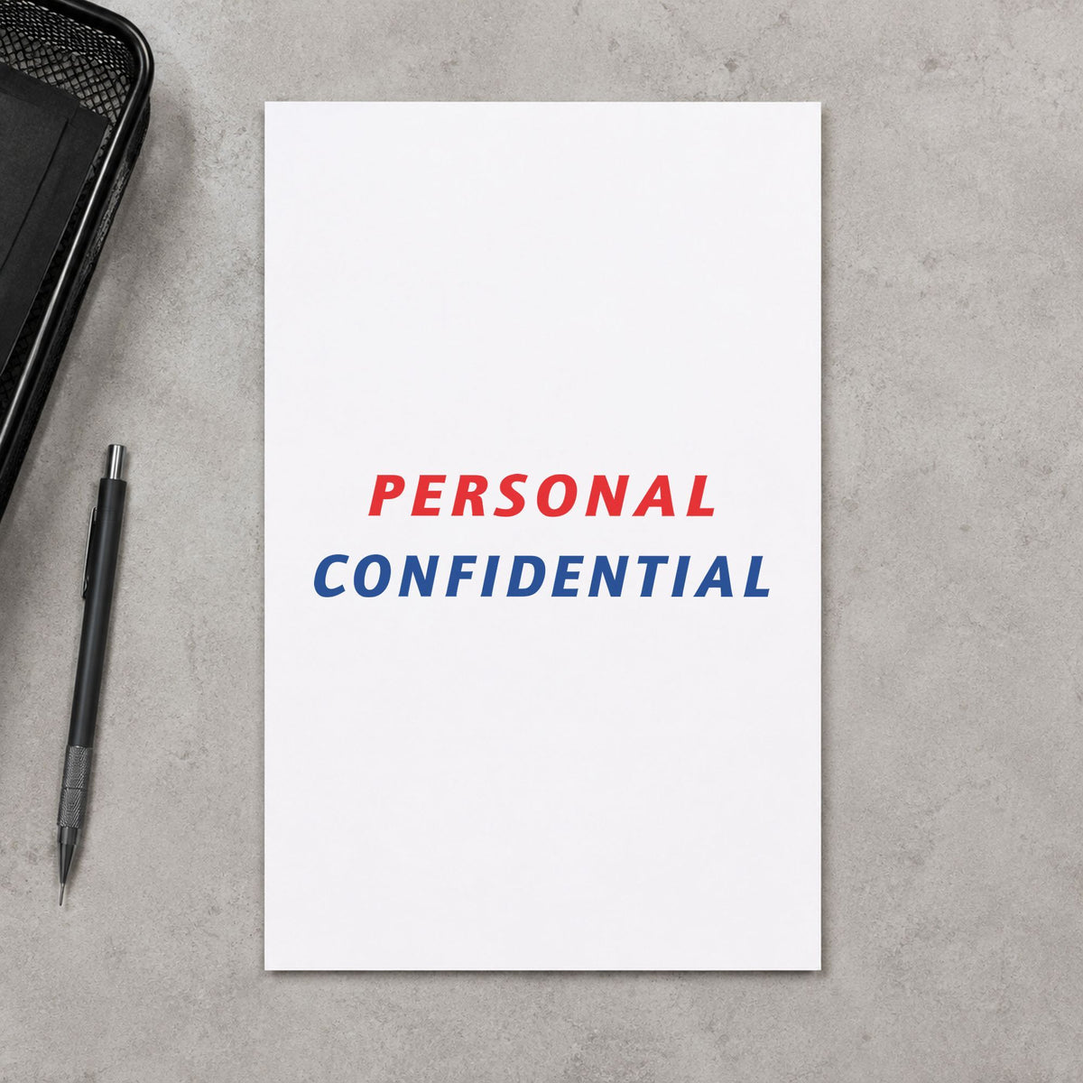Crisp "Personal" imprint produced by the Xstamper Personal Document Stamp