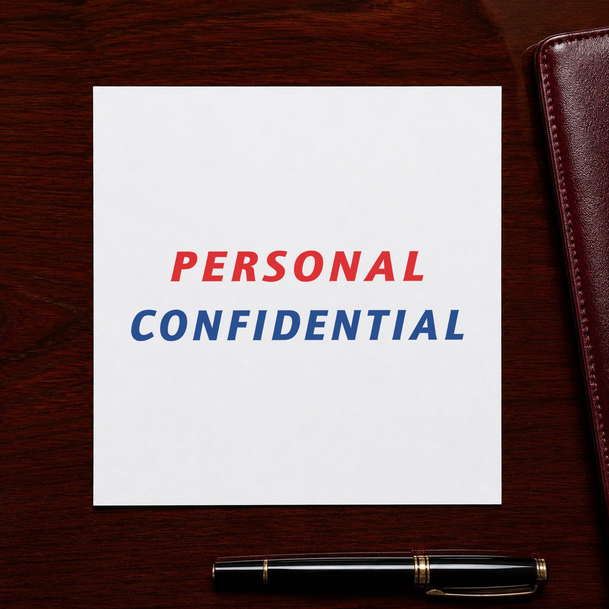 "Personal" mark added to paperwork with a pre-inked Xstamper stamp