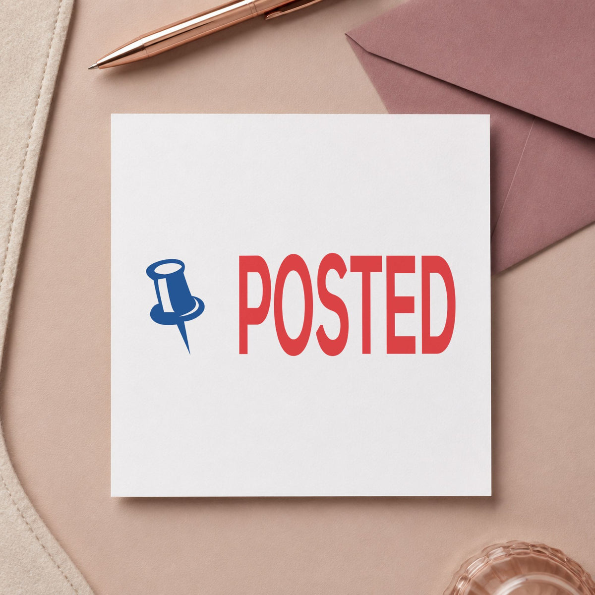 Crisp "Posted" imprint produced by the Posted Stamp