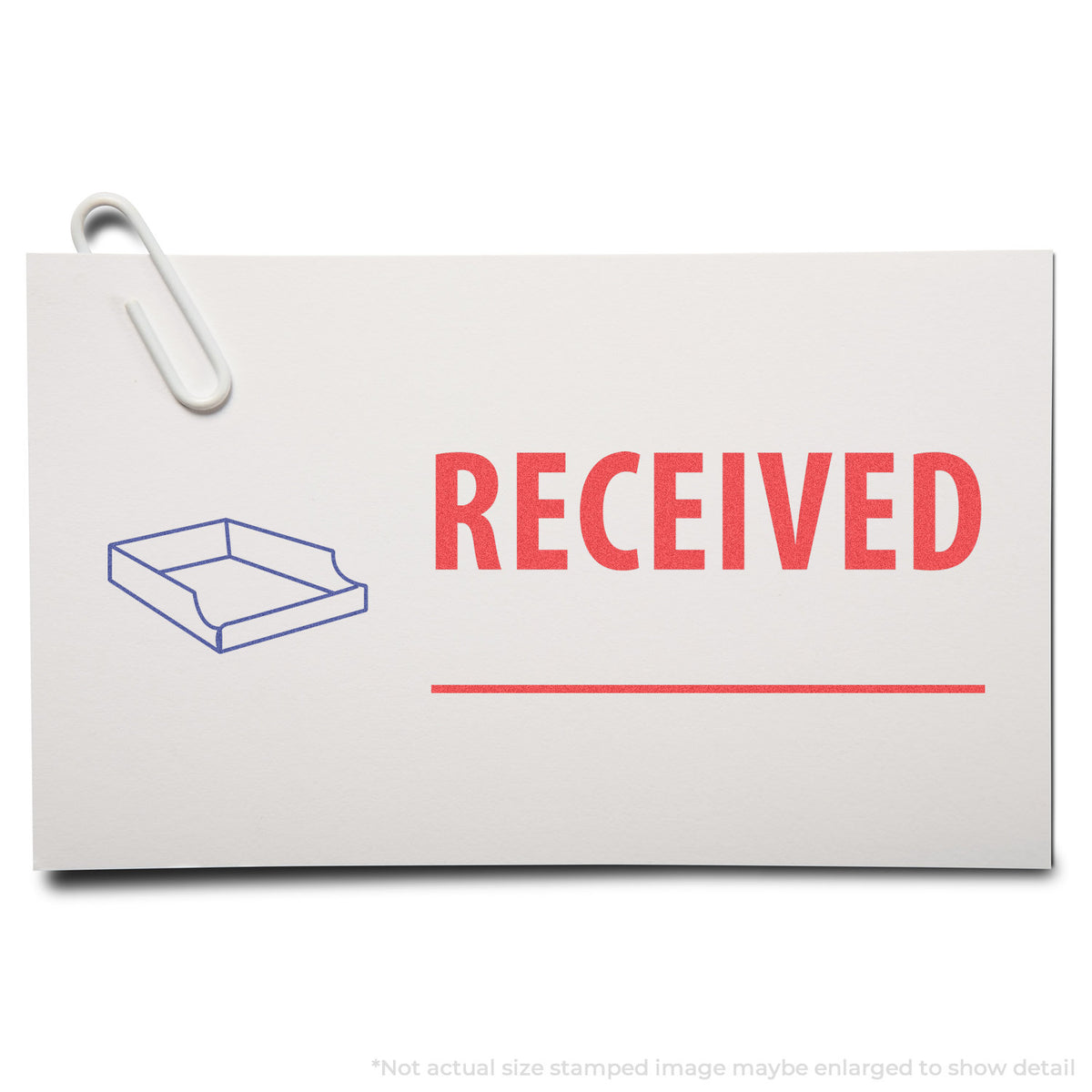 "Received" stamp impression on light paper stock, Two-Color Received Stamp