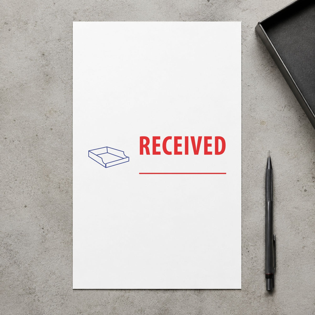 Crisp "Received" imprint produced by the Two-Color Received Stamp
