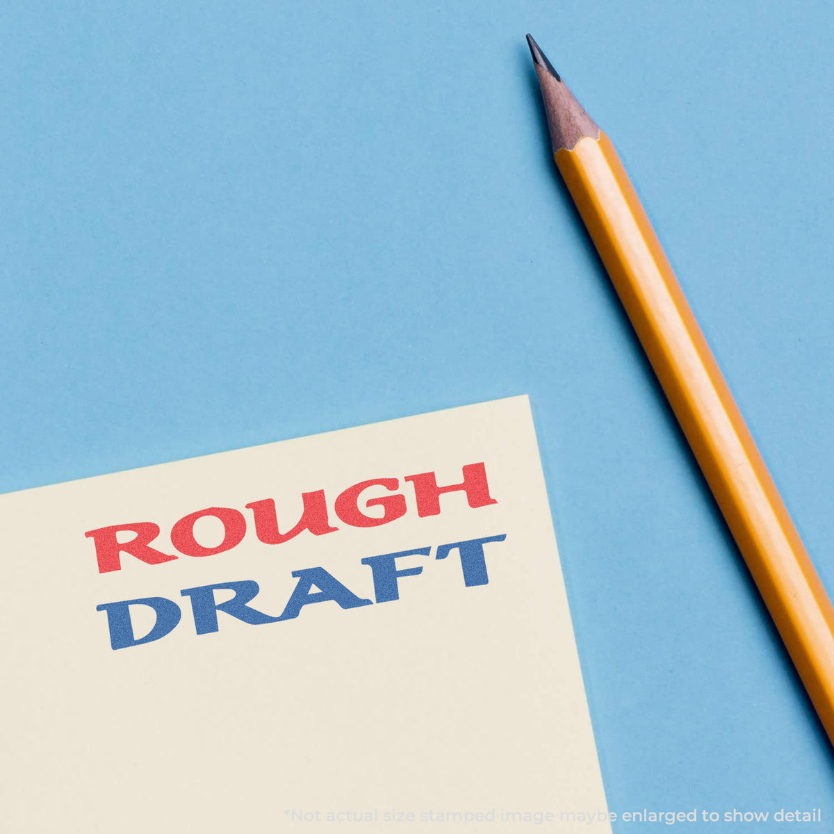 "Rough draft" mark stamped for document handling, Xstamper 2033 stamp