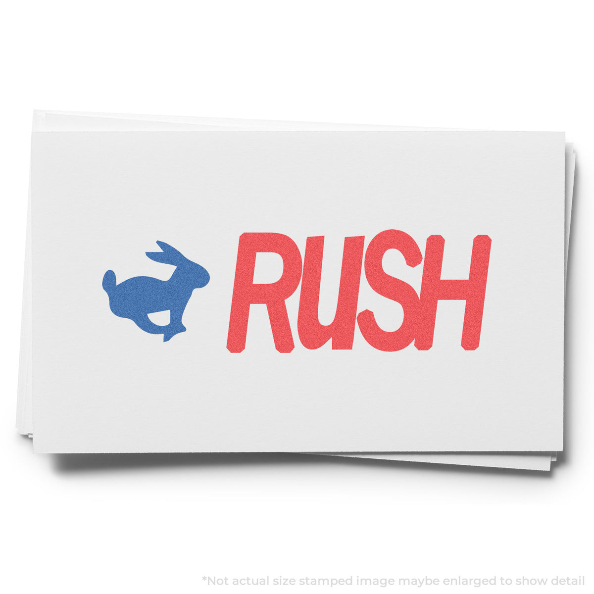 "Rush" imprint used to flag items for handling, Two-Color Rush Priority Stamp