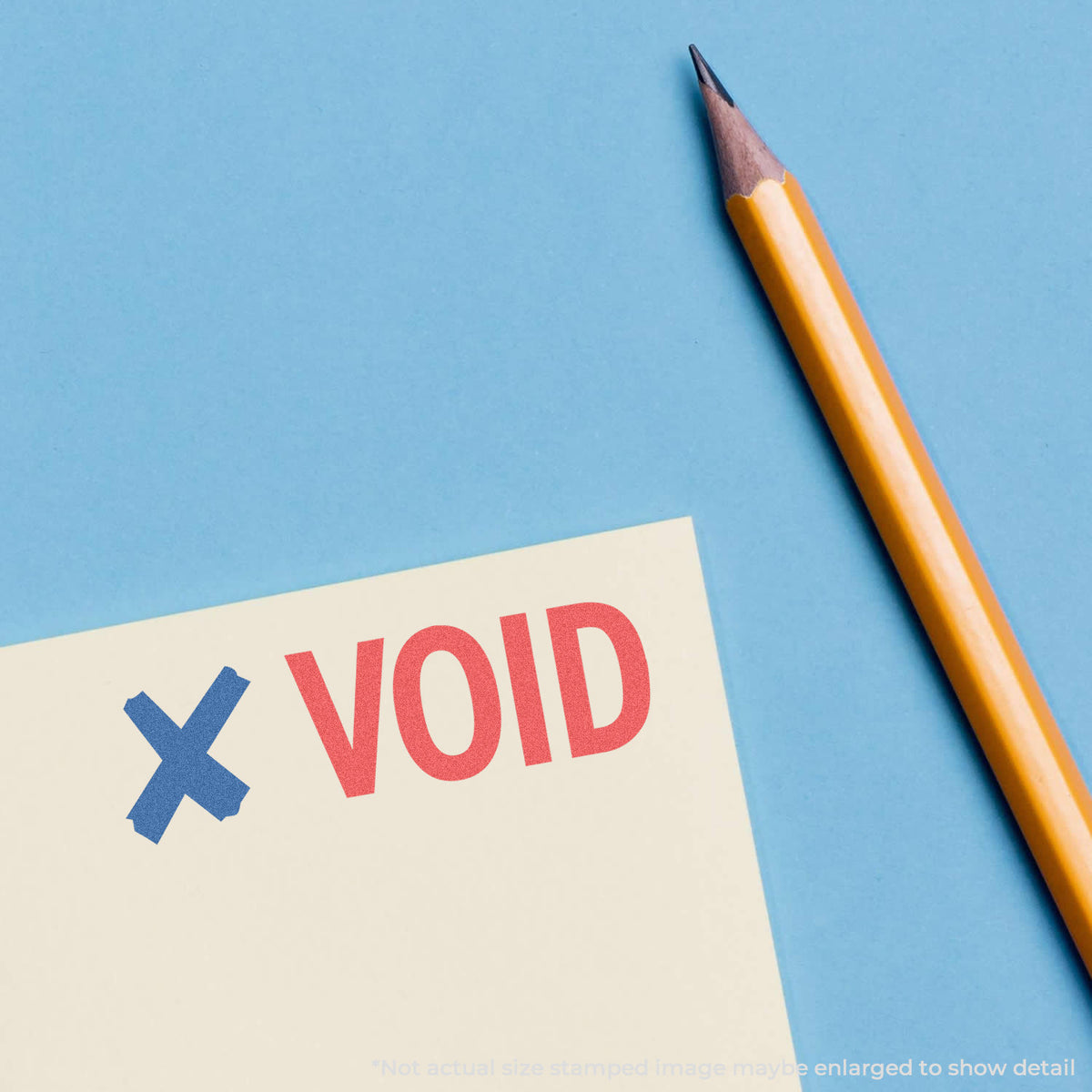 "Void" mark stamped for document handling, Xstamper 2037 stamp