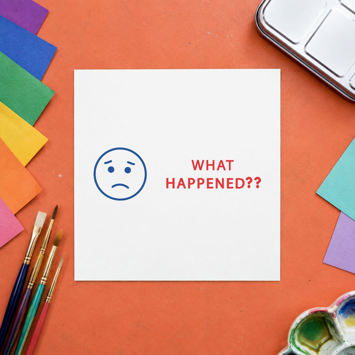 "What happened?" mark added to paperwork with a pre-inked Xstamper stamp