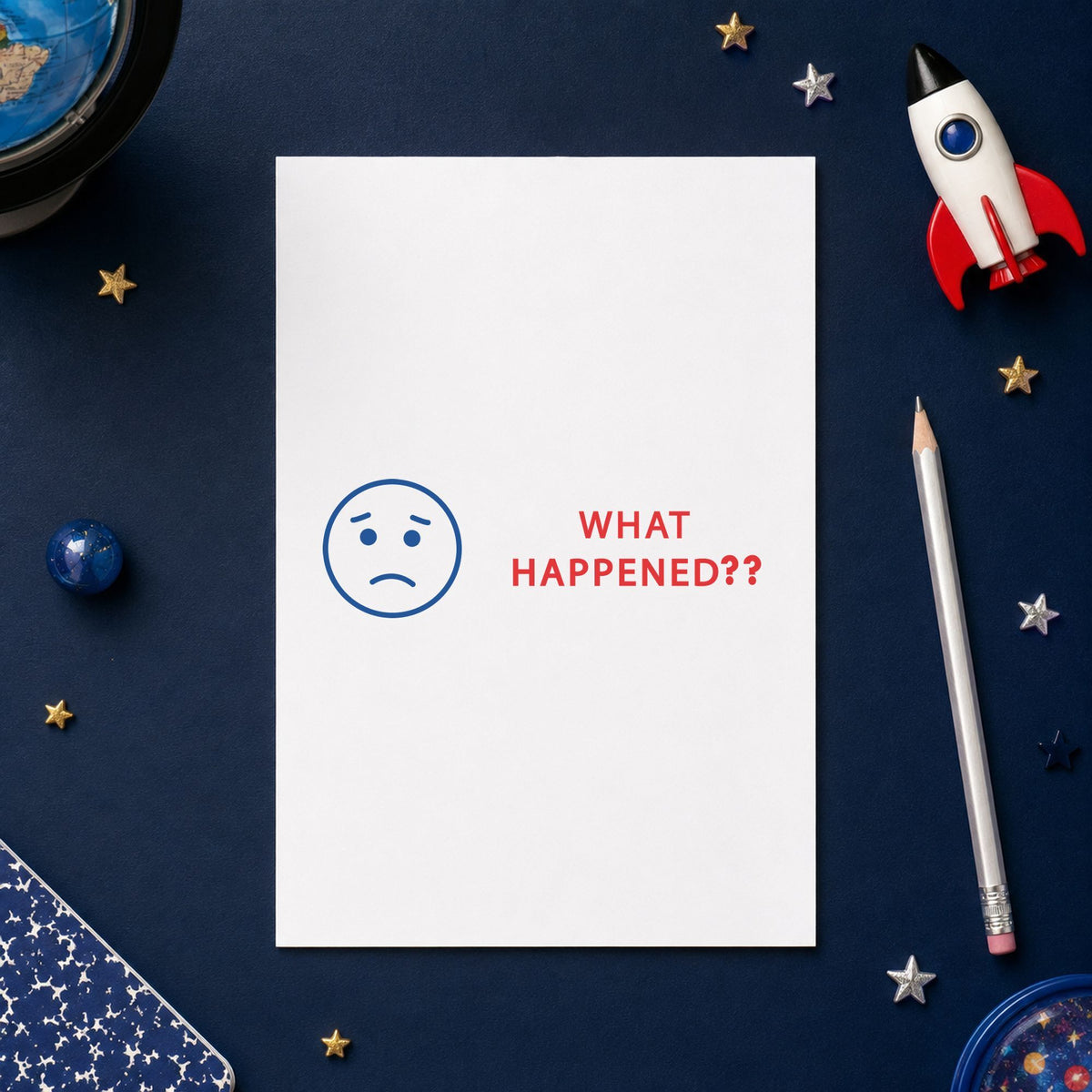 "What happened?" stamp mark in everyday office use, Xstamper 2017