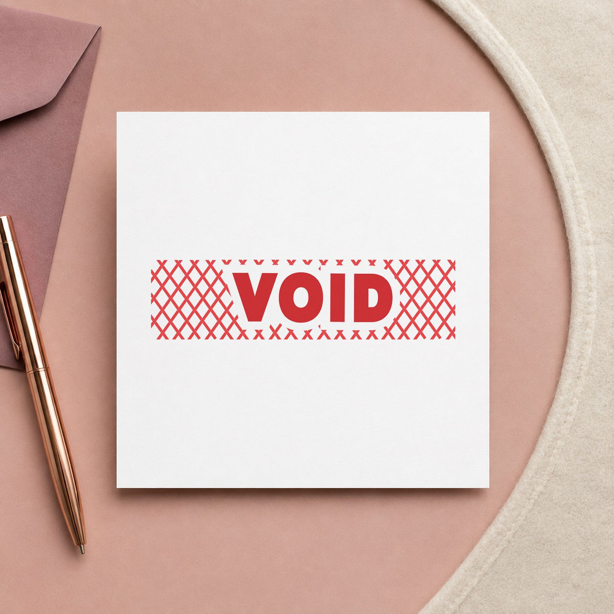 "Void" stamp impression made with pre-inked Xstamper 1825