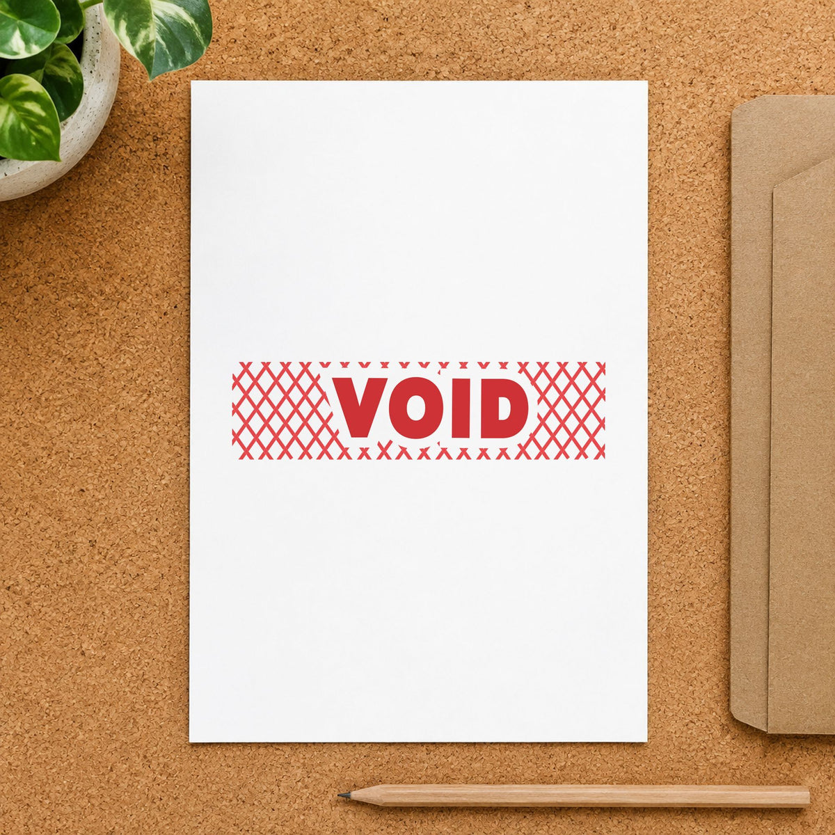 "Void" stamp mark in everyday office use, Xstamper 1825