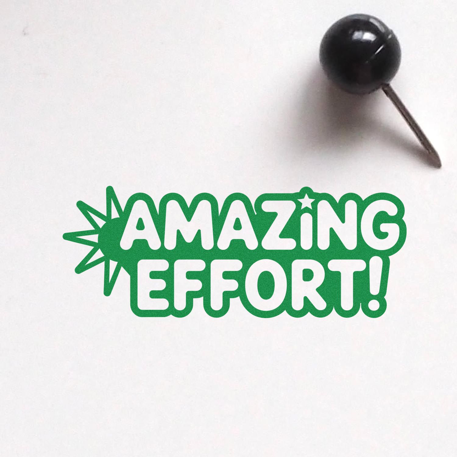 Amazing Effort! rubber stamp design in green for teacher rewards, office recognition, and craft projects.