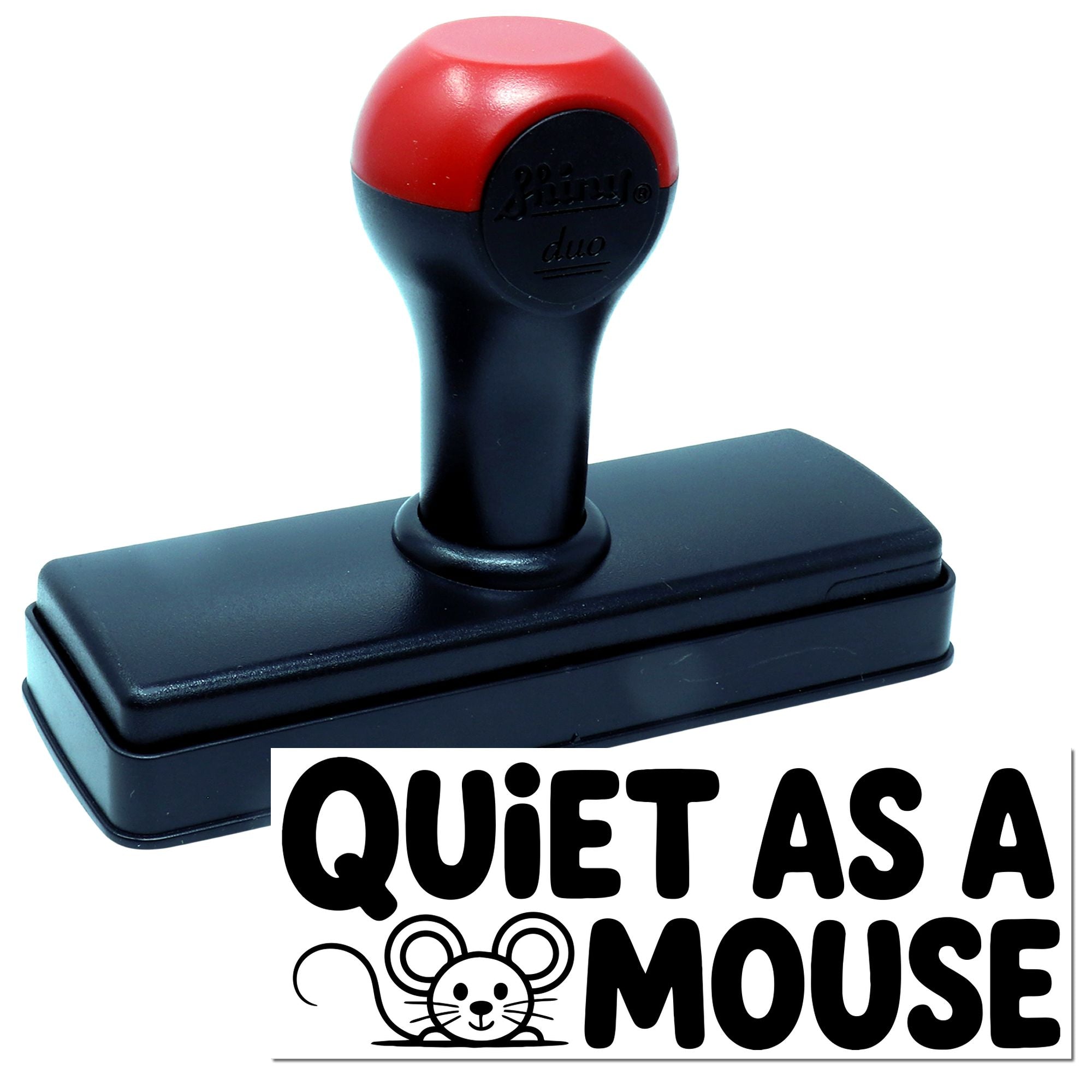 Quiet as a Mouse self-inking rubber stamp with mouse icon for classroom rewards and behavior reminders.