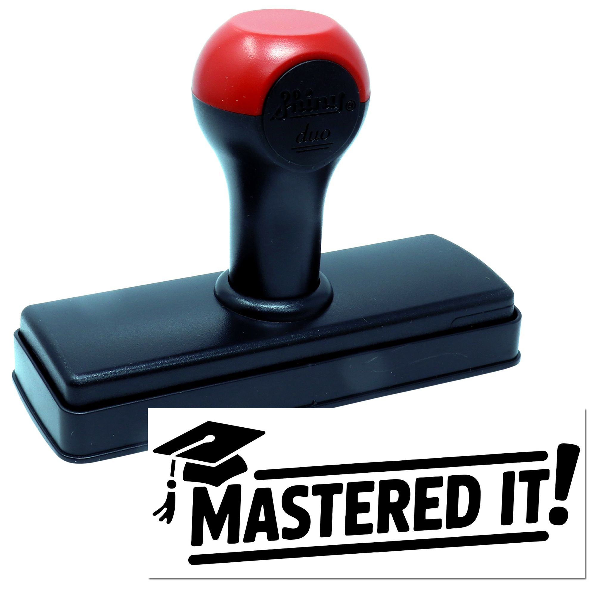 Custom rubber stamp with MASTERED IT! impression, ideal for grading, awards, and achievement recognition.