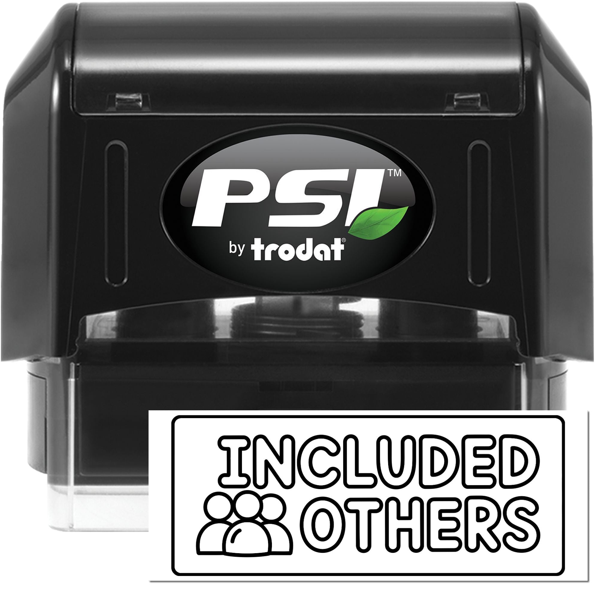 PSI by Trodat self-inking rubber stamp with Included Others imprint for office and shipping use.
