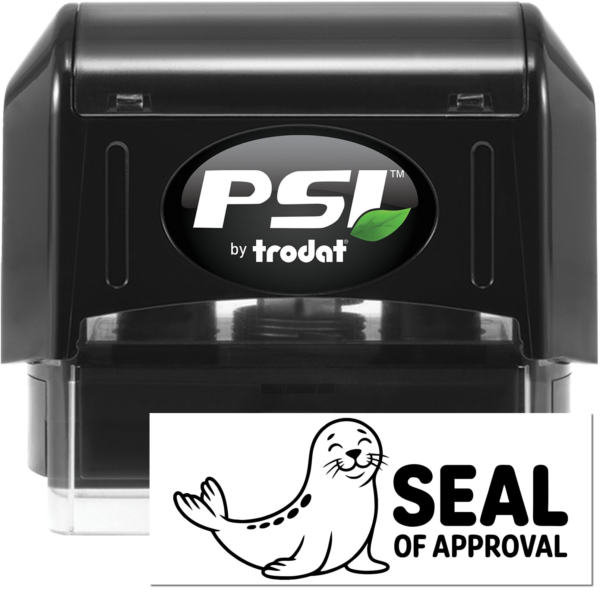 PSI by Trodat self-inking rubber stamp with Seal of Approval design for business quality control and endorsement.