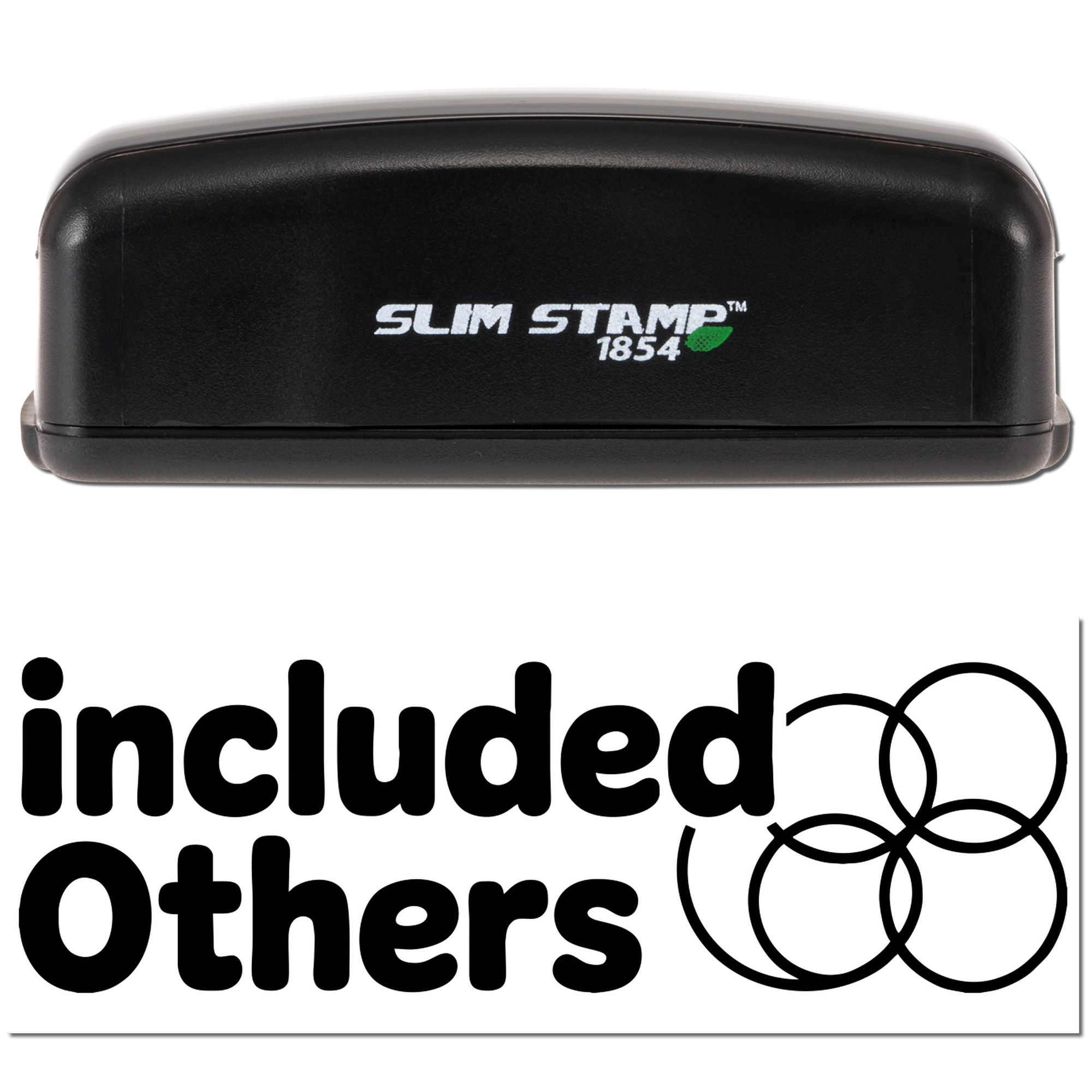 Slim Stamp 1854 self-inking rubber stamp with Included Others branding for custom office and business stamping