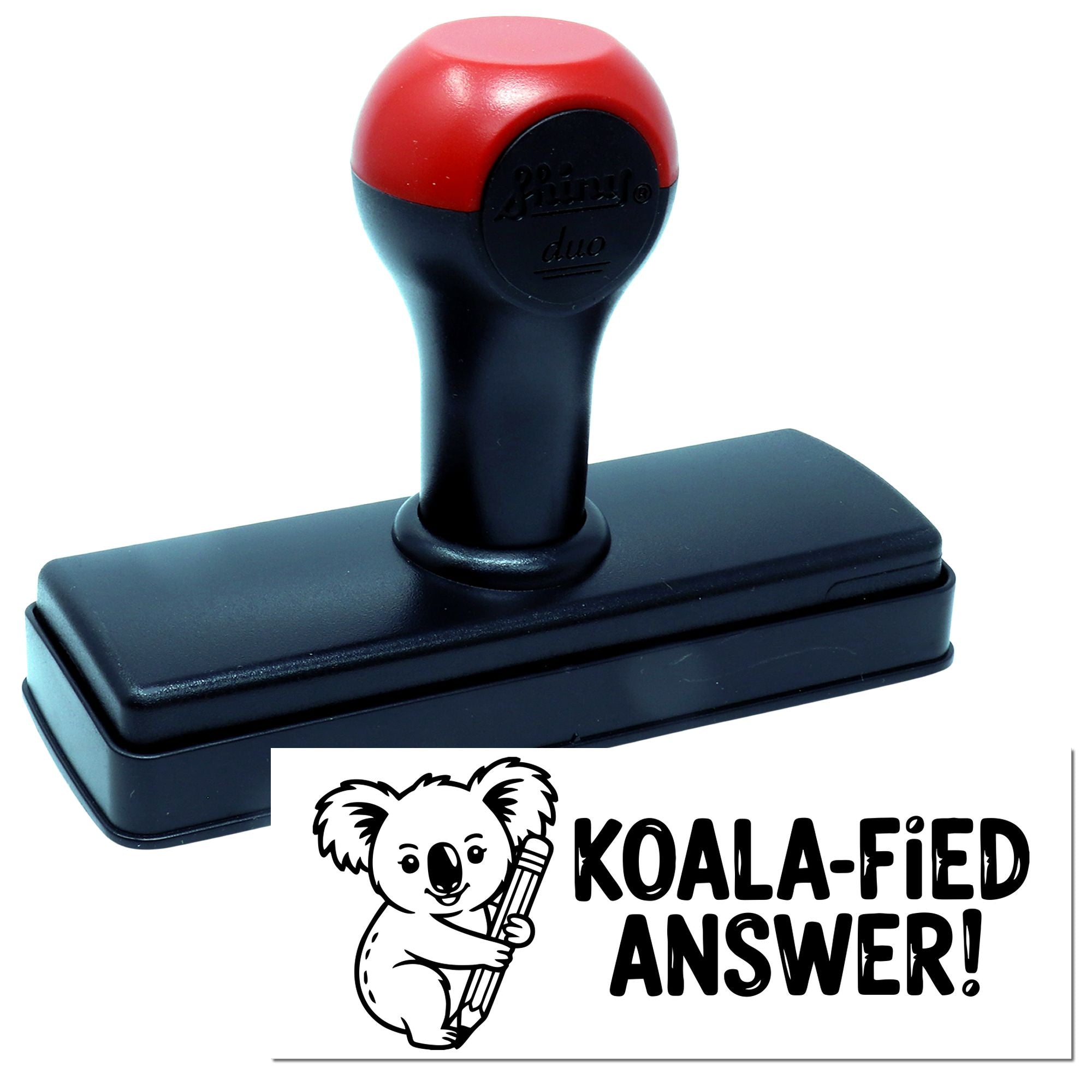 Self-inking rubber stamp with Koala-Fied Answer! koala design for teacher grading and classroom feedback