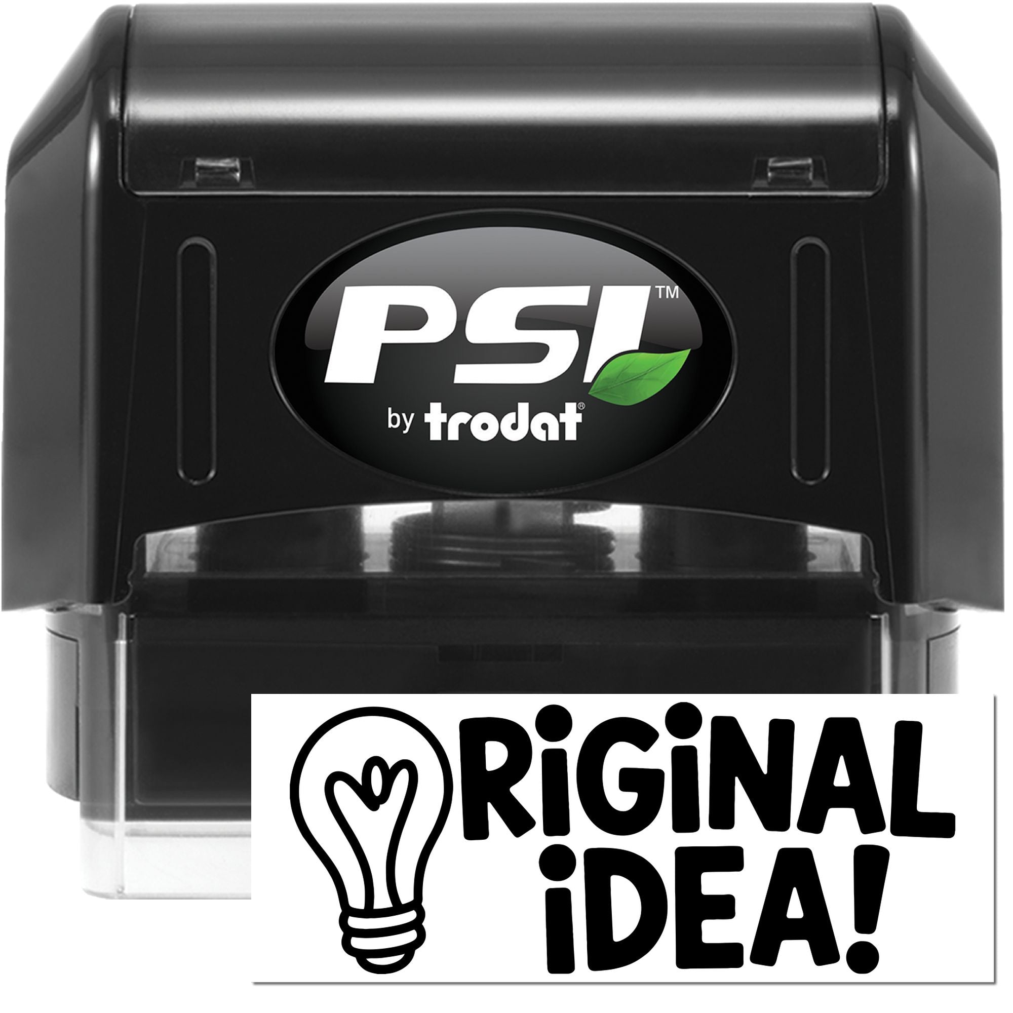 PSI by Trodat self-inking rubber stamp with Original Idea imprint for custom business branding