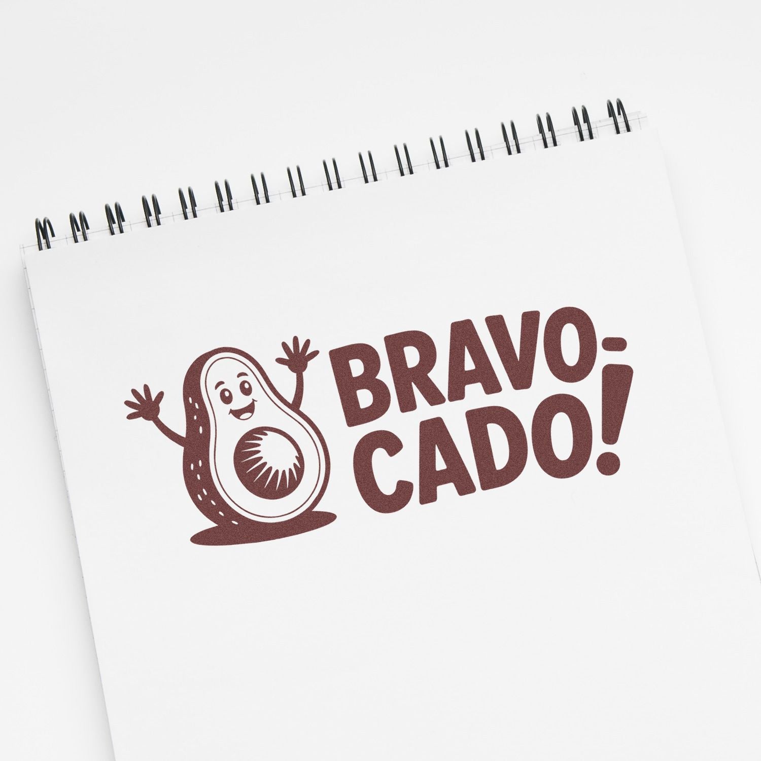 Fun Bravo Cado avocado custom rubber stamp graphic for congratulatory branding